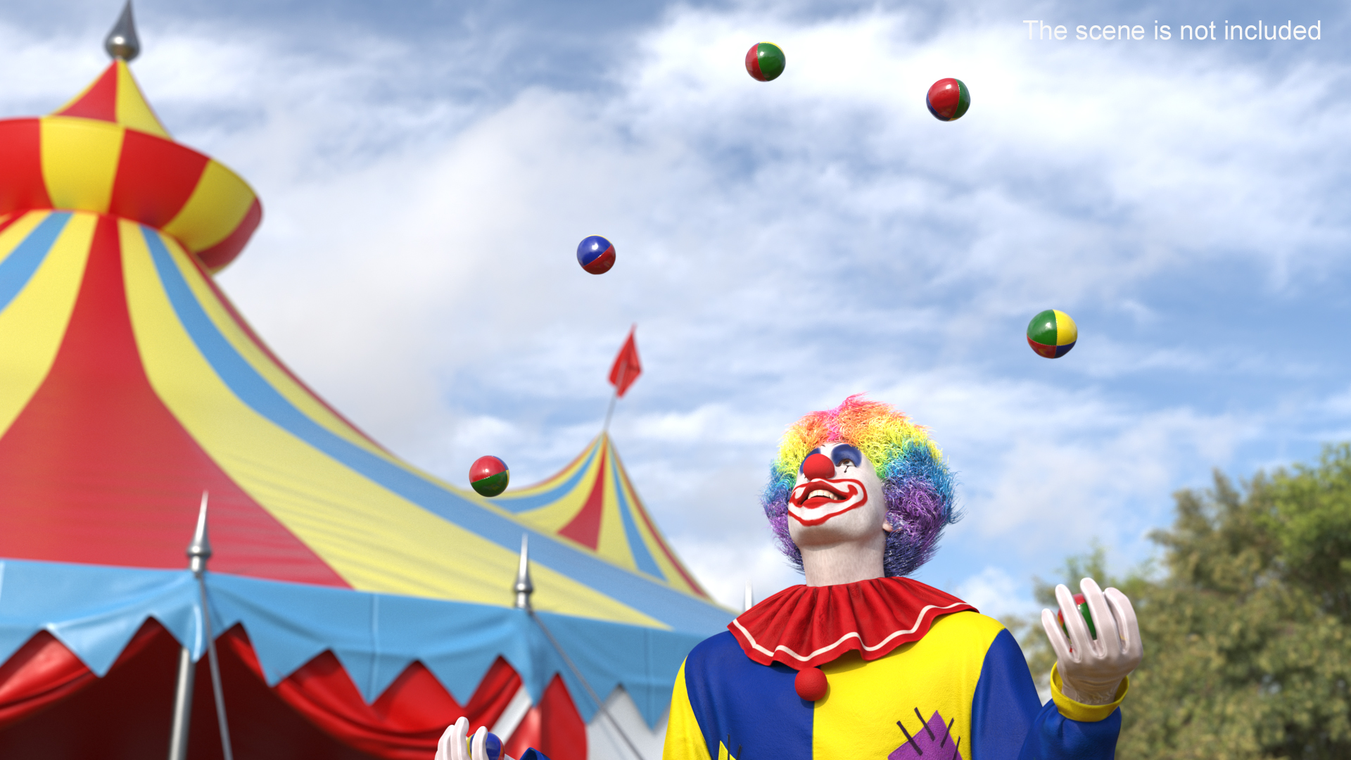 3D model Clown with Balls Fur