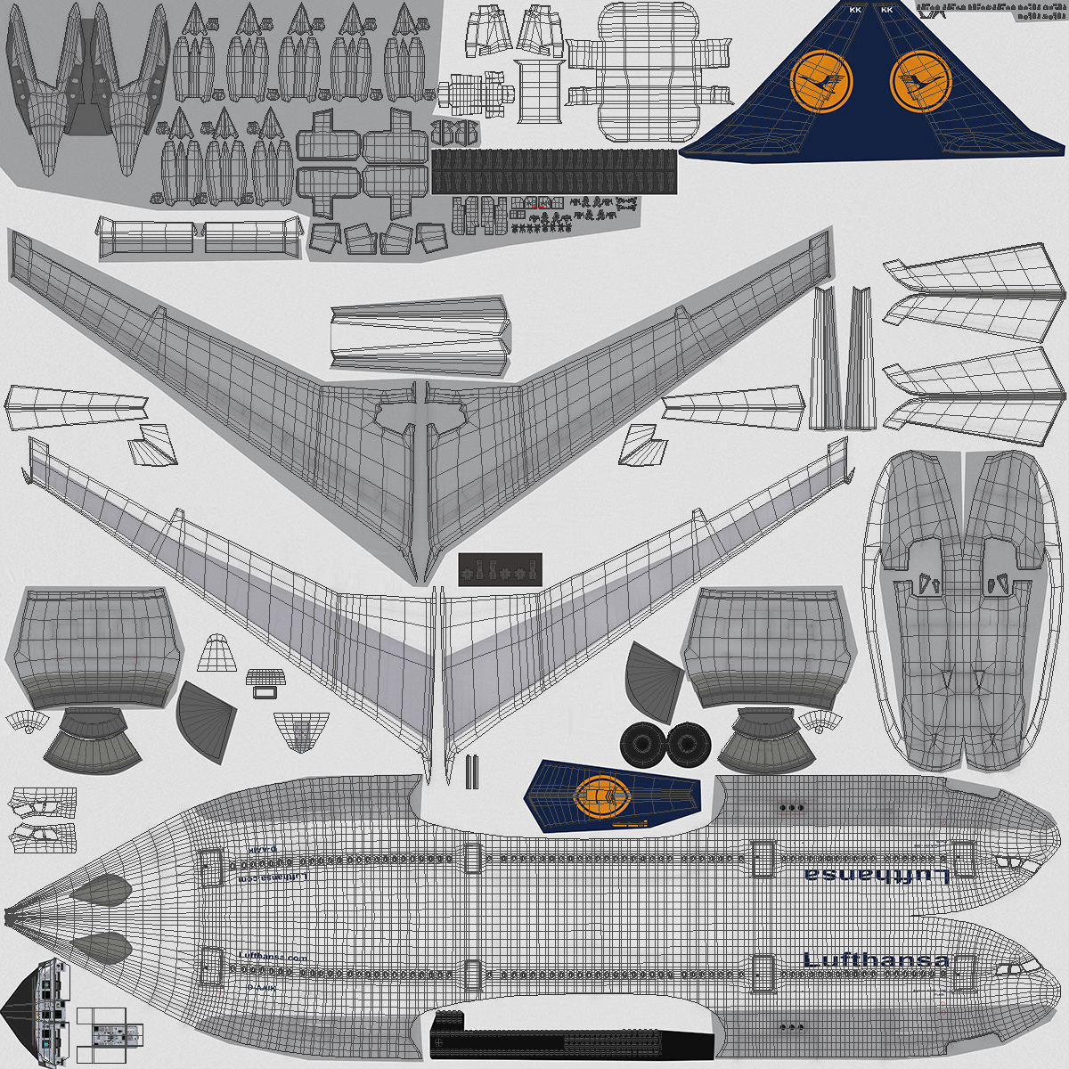 Lufthansa Airbus A330-300 Rigged 3D