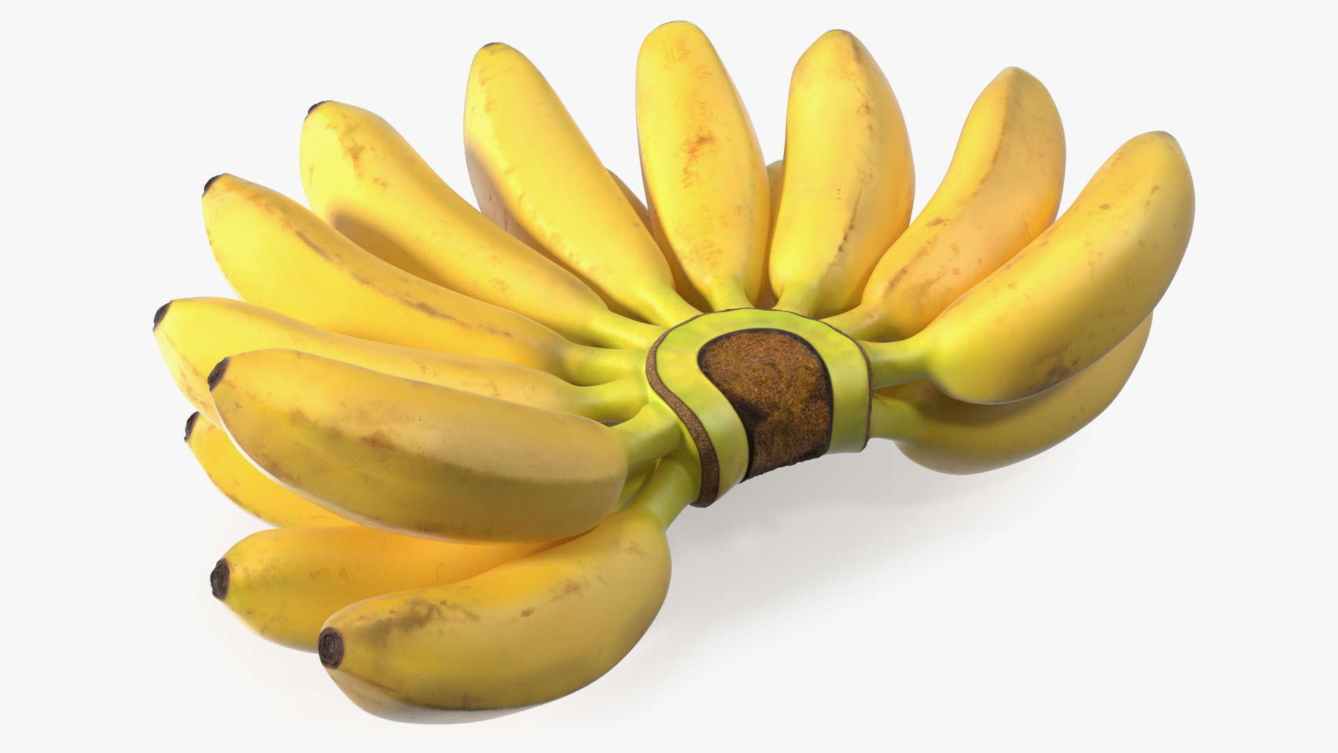 3D Old Ripe Banana Bunch