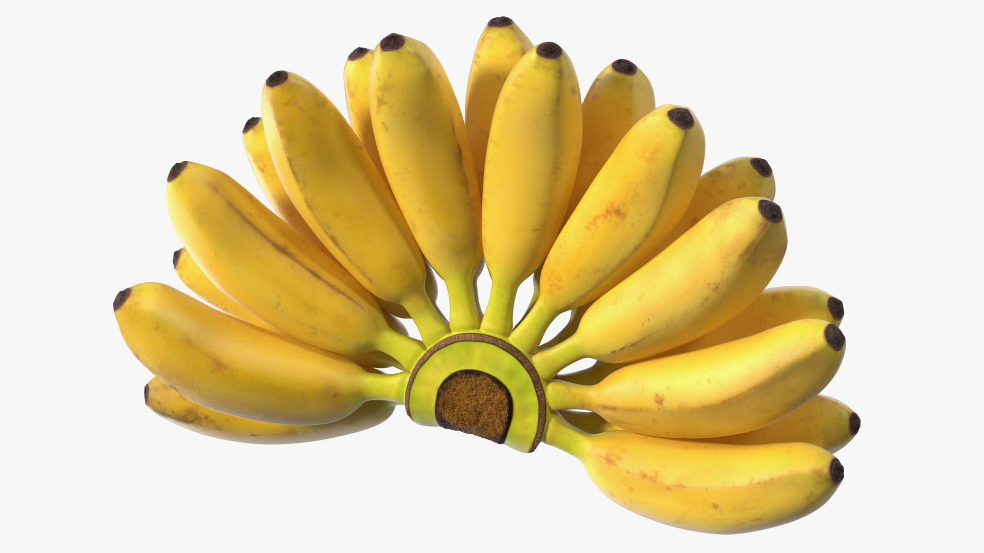 3D Old Ripe Banana Bunch