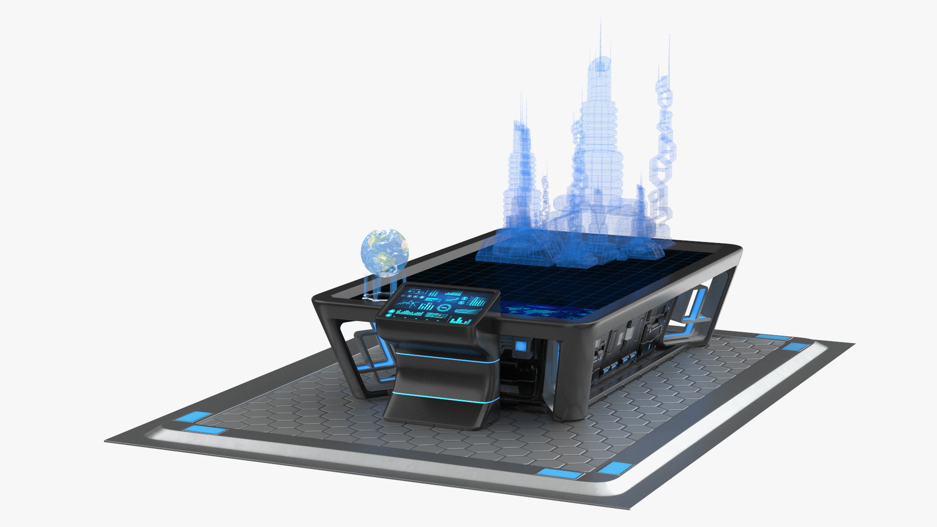 3D Holographic Table Black model