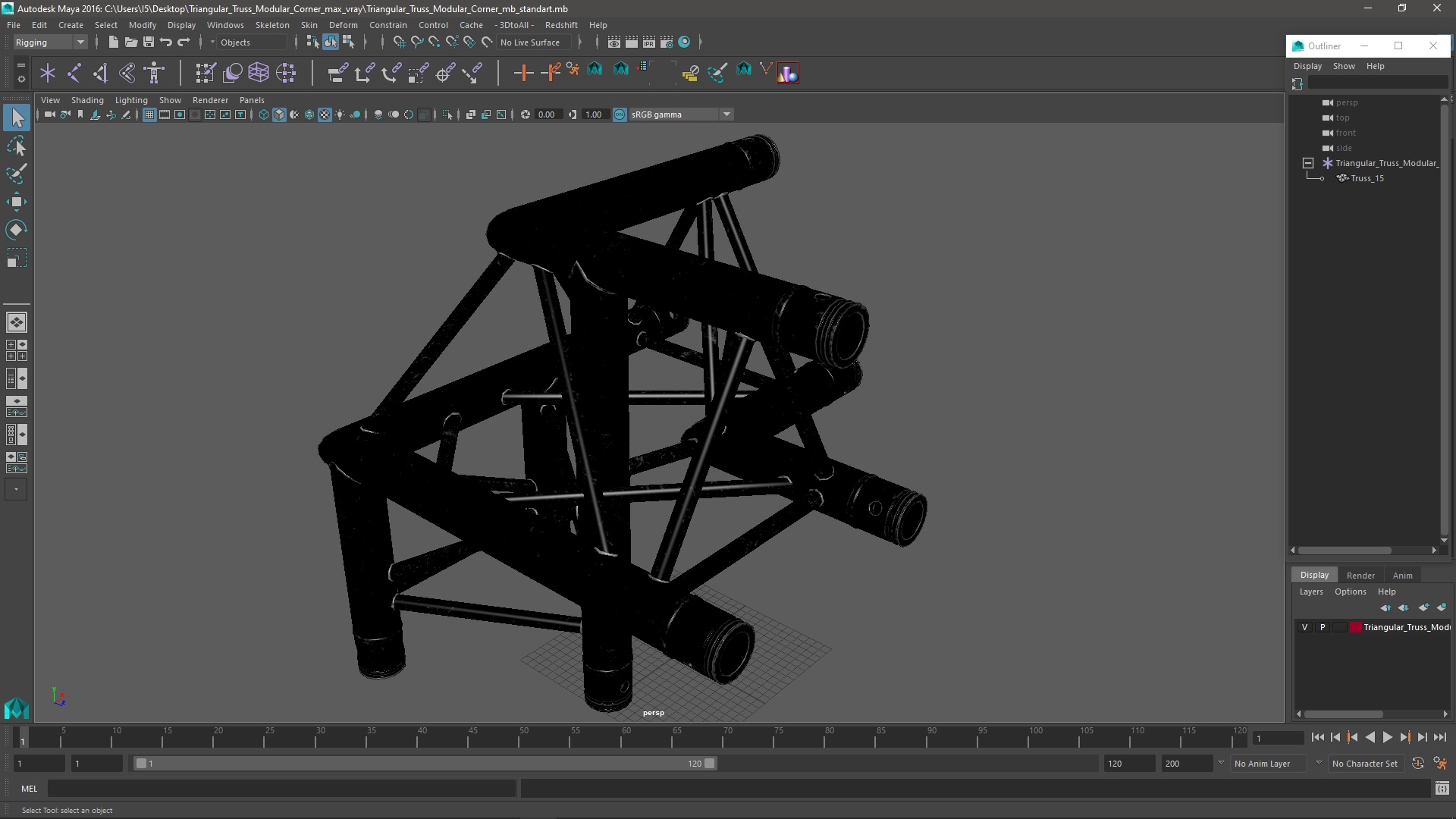 3D Triangular Truss Modular Corner