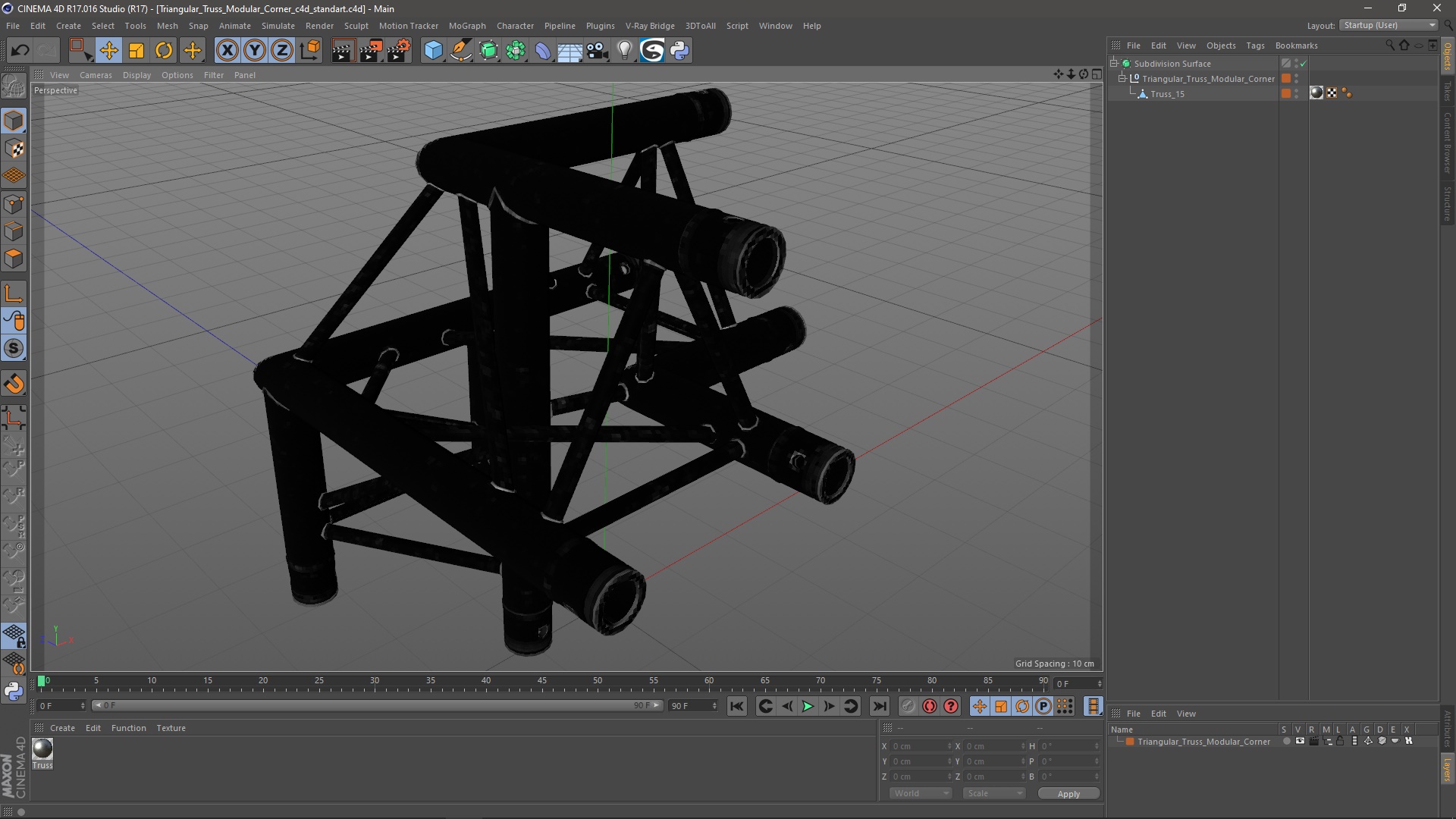 3D Triangular Truss Modular Corner