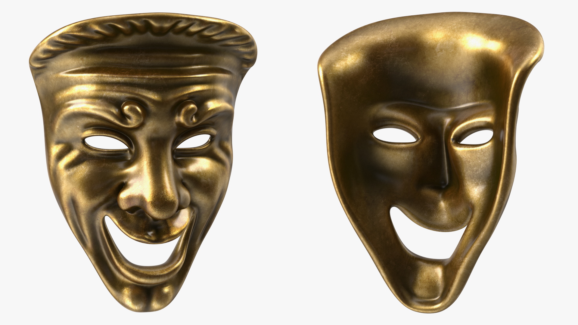 Comedy and Tragedy Masks 3D model