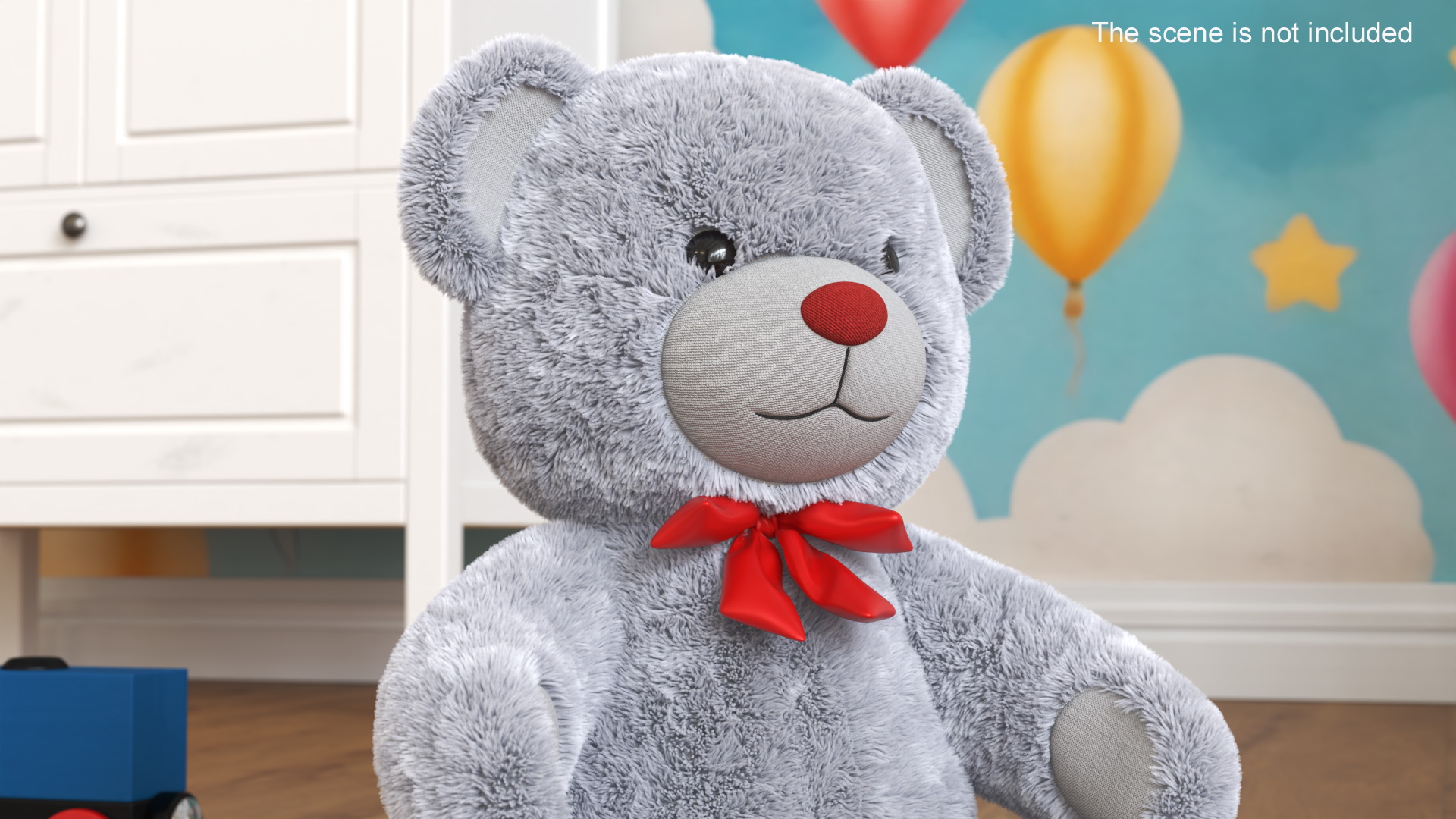 3D model Plush Teddy Bear Grey Fur