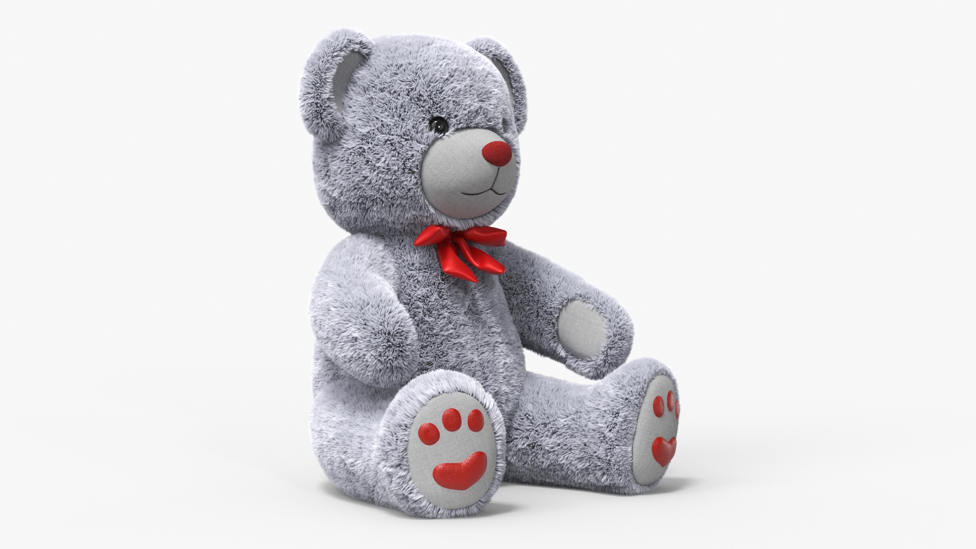 3D model Plush Teddy Bear Grey Fur