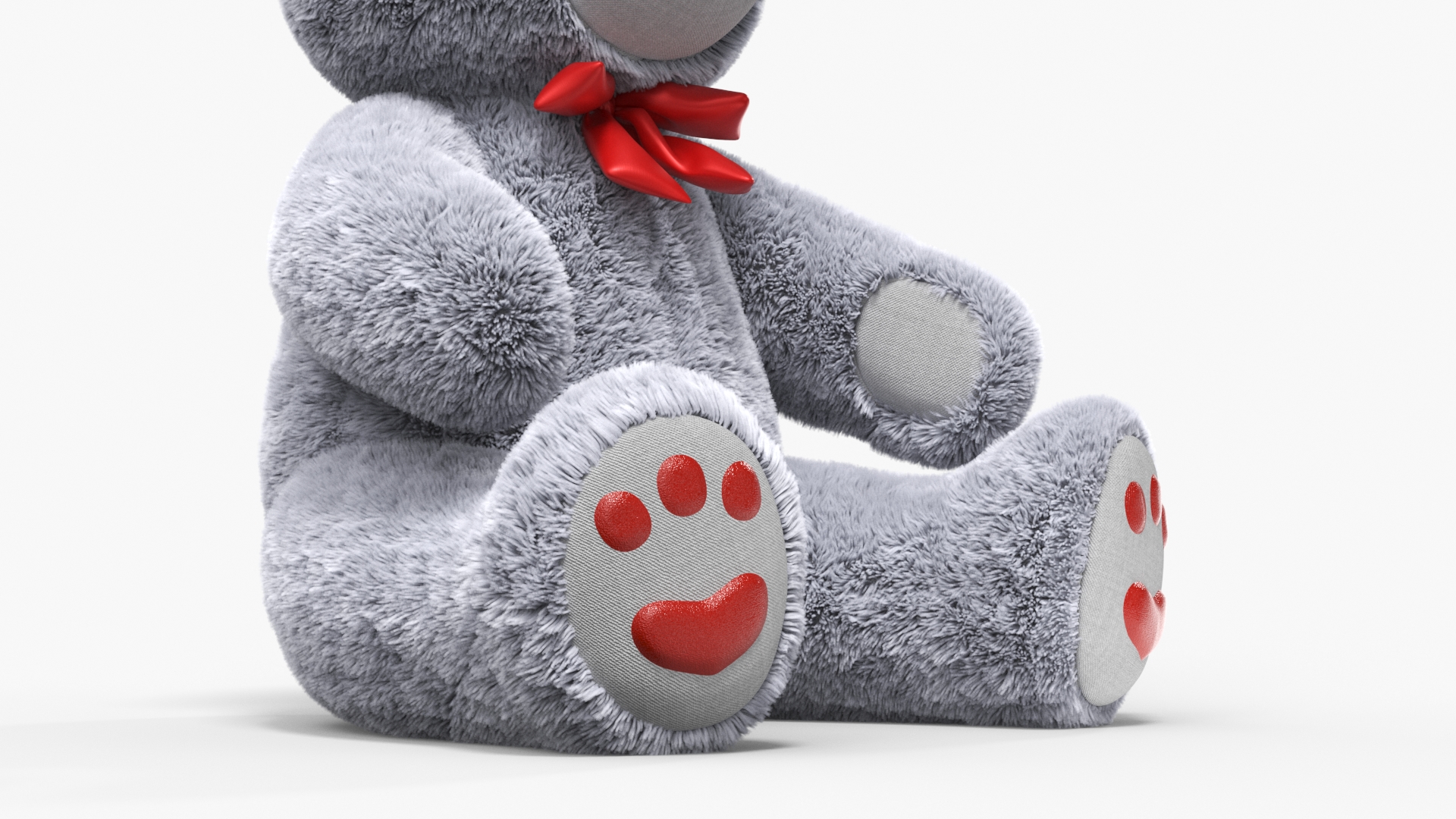 3D model Plush Teddy Bear Grey Fur