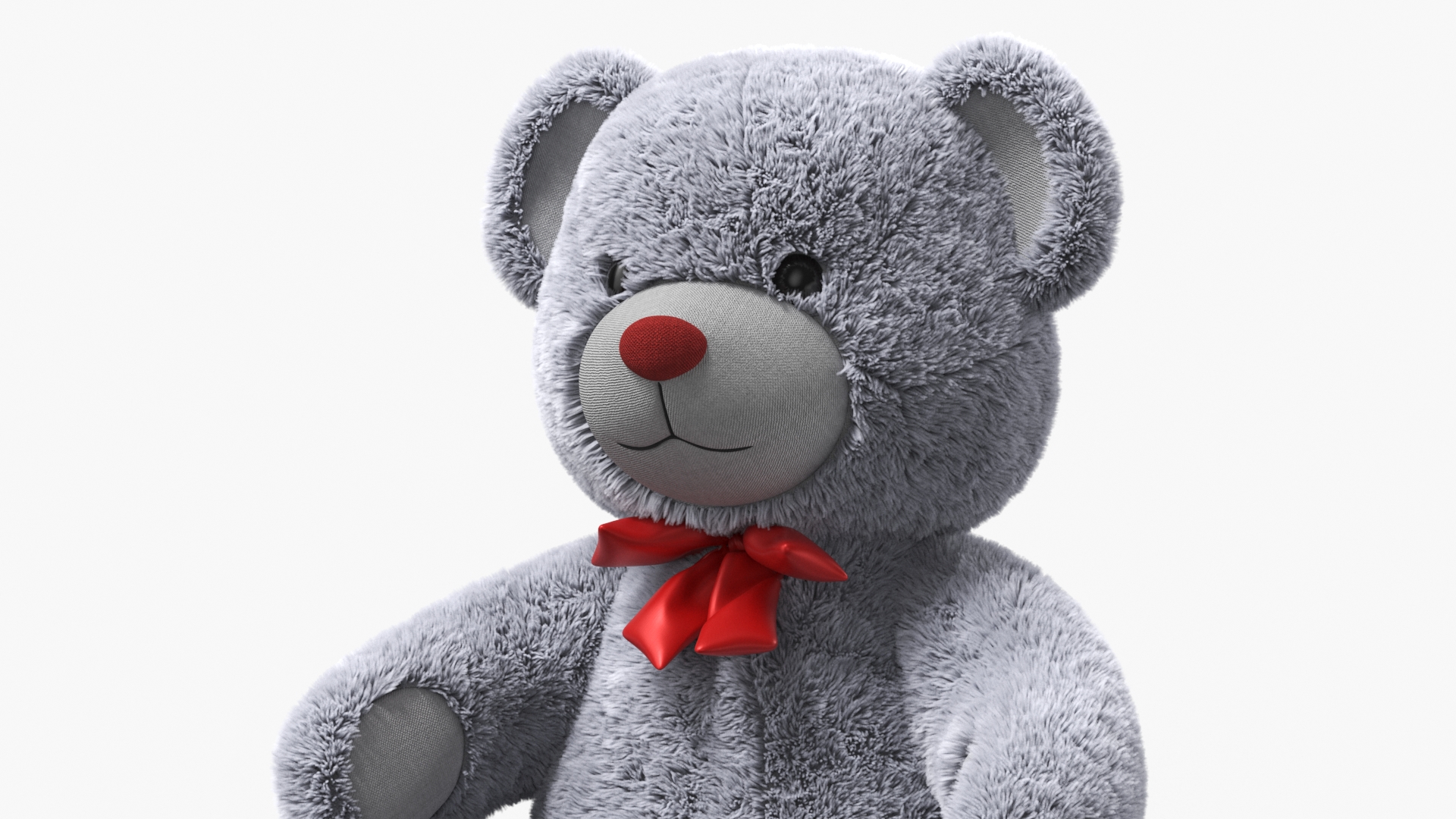 3D model Plush Teddy Bear Grey Fur