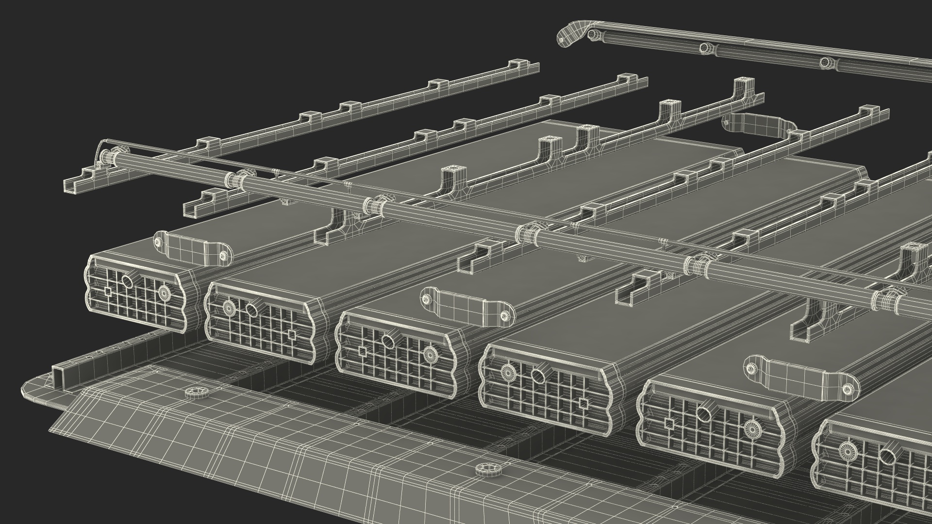 3D Disassembled Electric Car Battery model