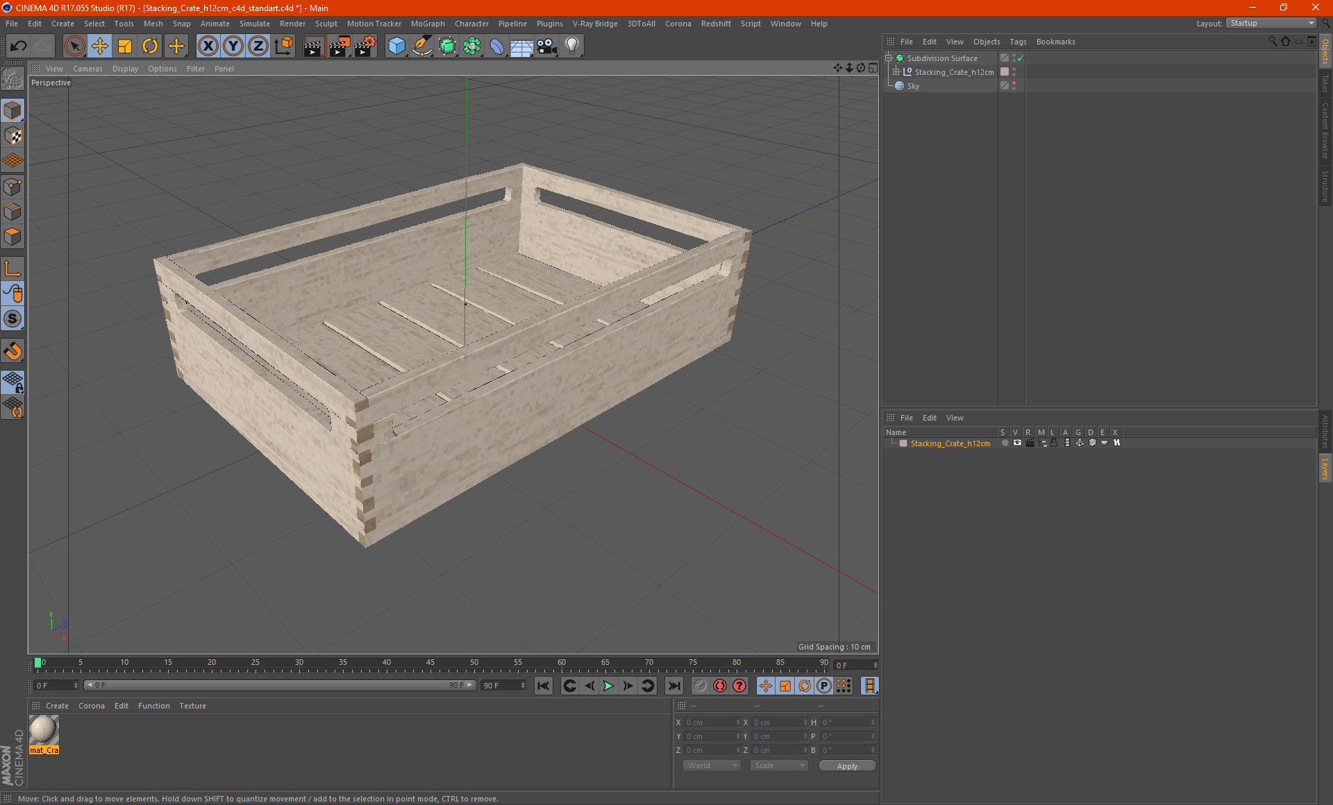 3D model Stacking Crate h12cm