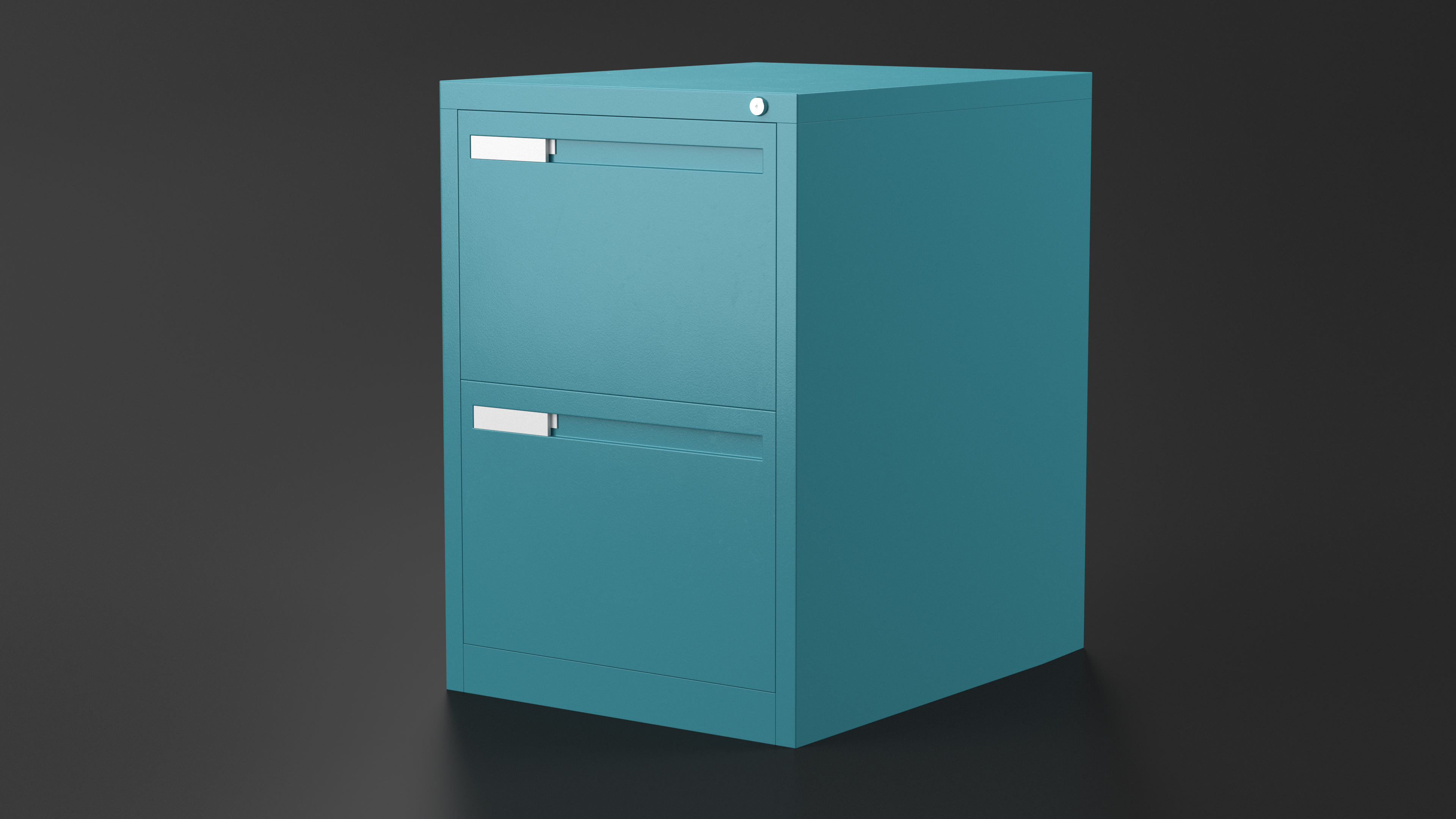 3D Filing Cabinet 2 Drawer Blue model