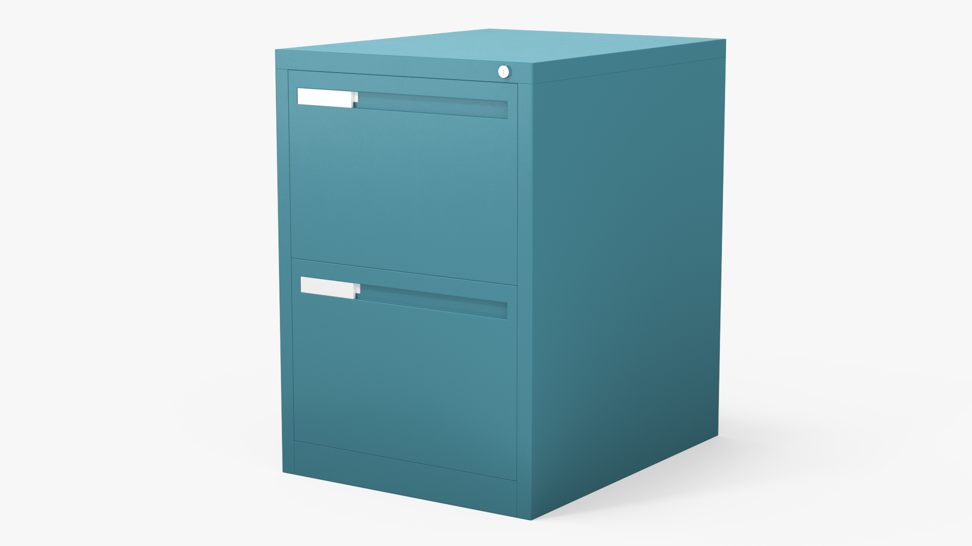 3D Filing Cabinet 2 Drawer Blue model