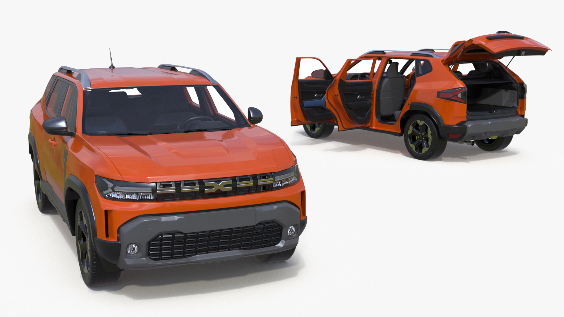 Dacia Duster 2024 Crossover Orange 3D model