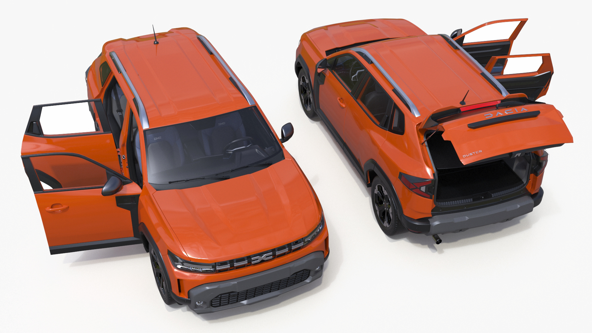 Dacia Duster 2024 Crossover Orange 3D model