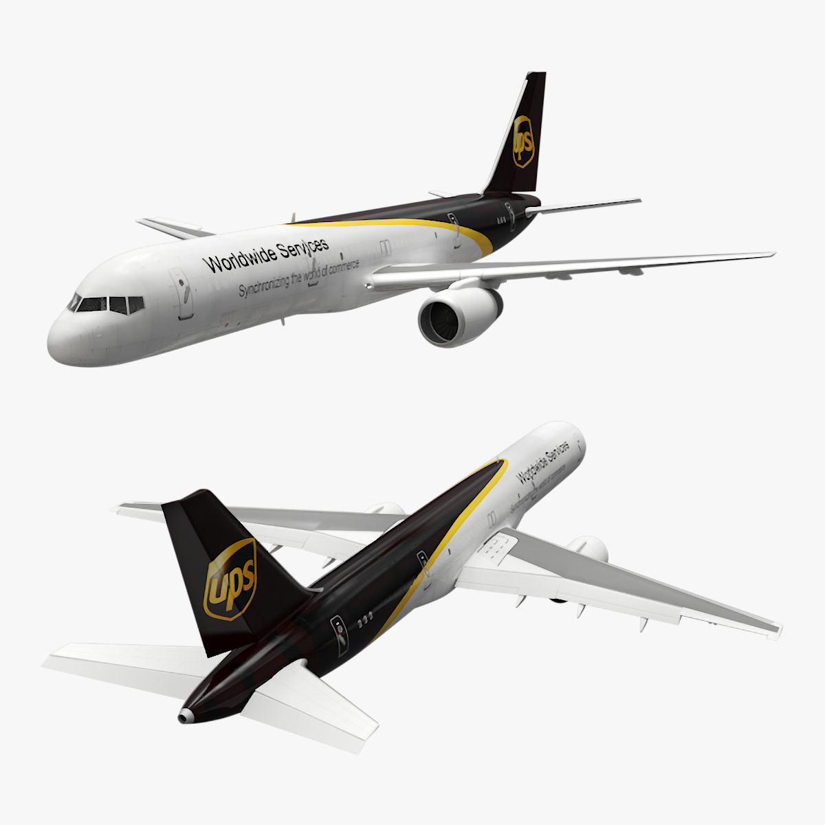 3D UPS Boeing 767 Cargo Plane Rigged model