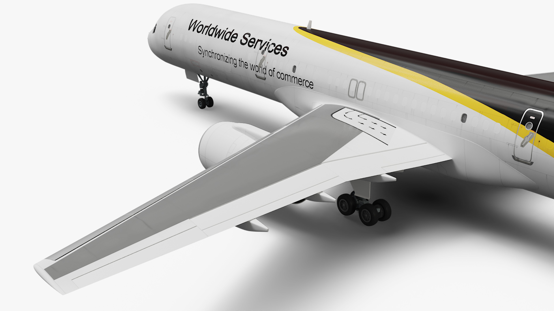 3D UPS Boeing 767 Cargo Plane Rigged model