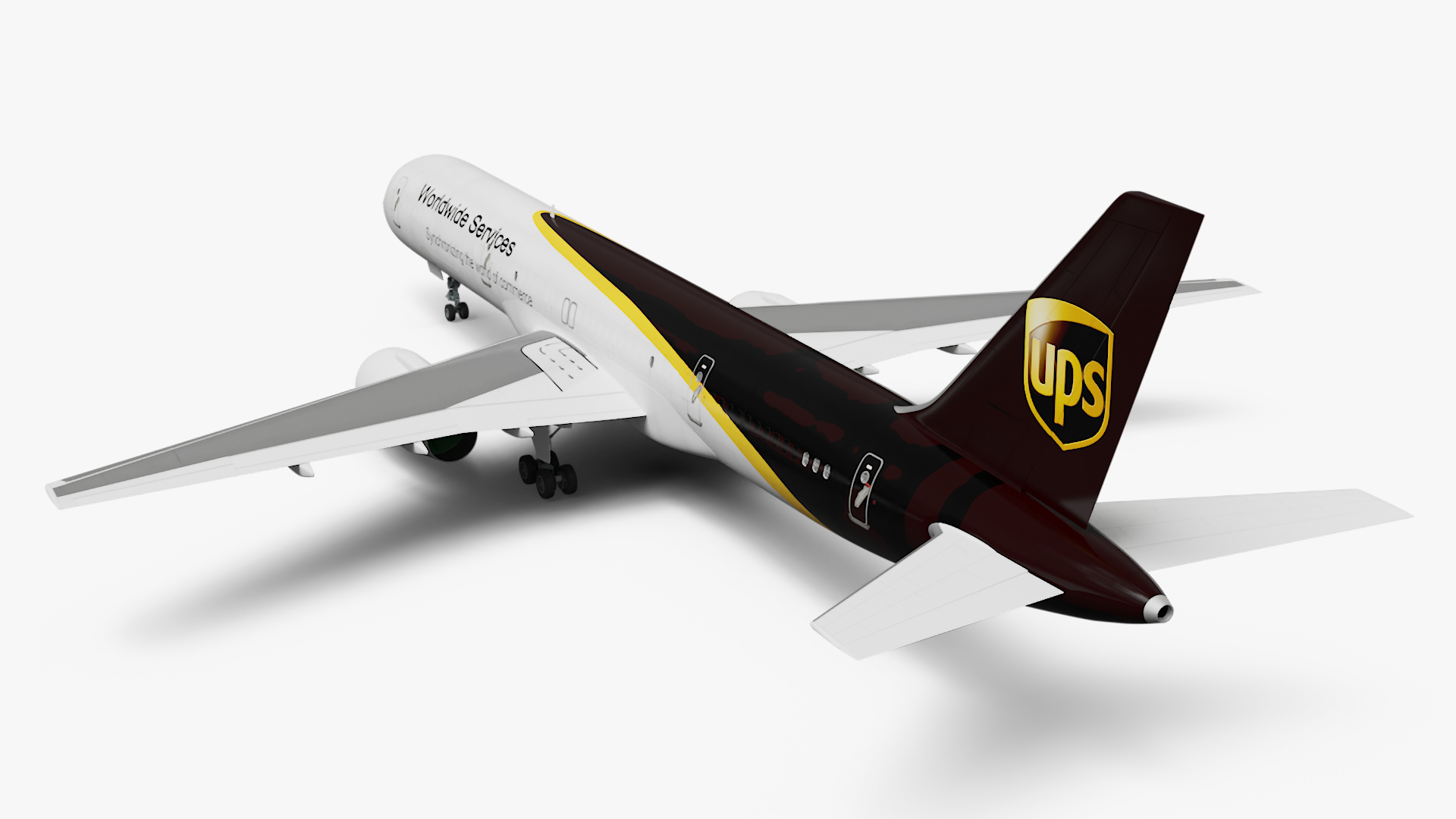 3D UPS Boeing 767 Cargo Plane Rigged model