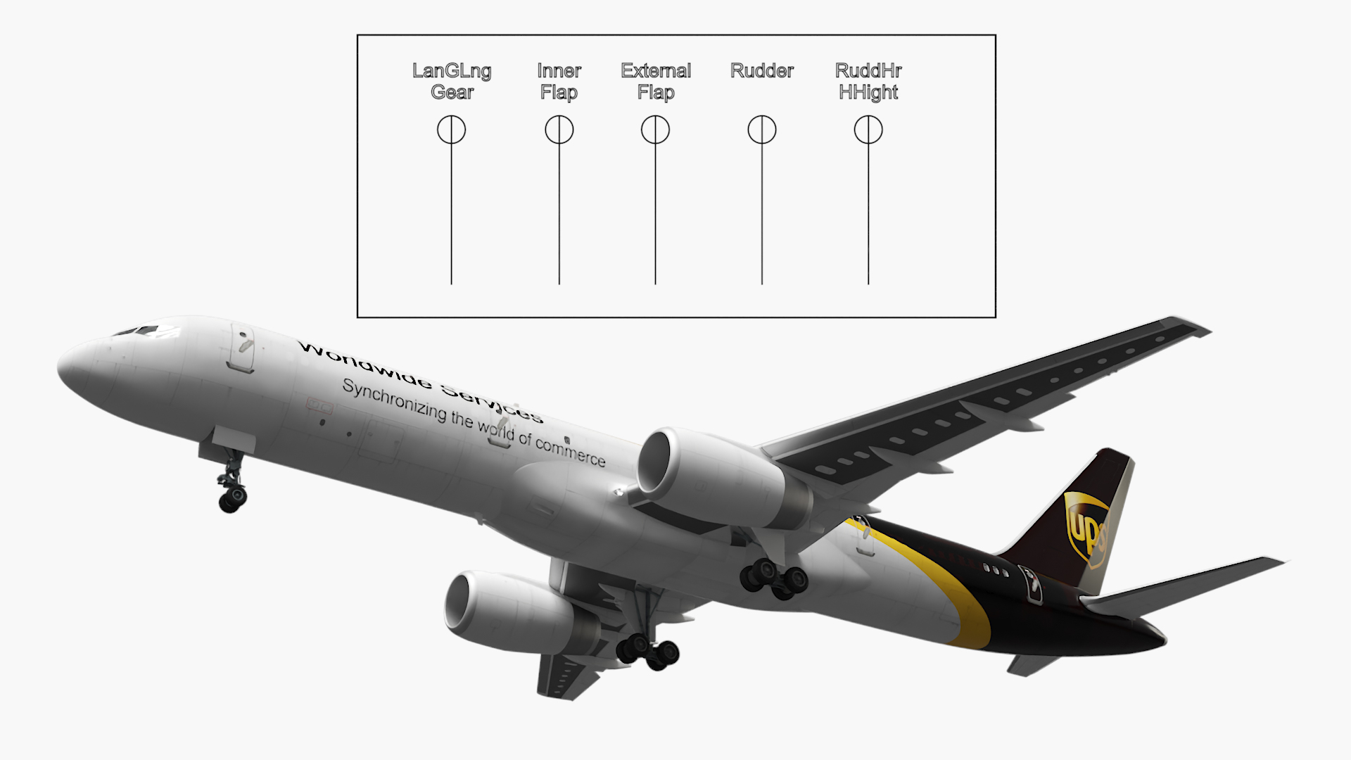 3D UPS Boeing 767 Cargo Plane Rigged model