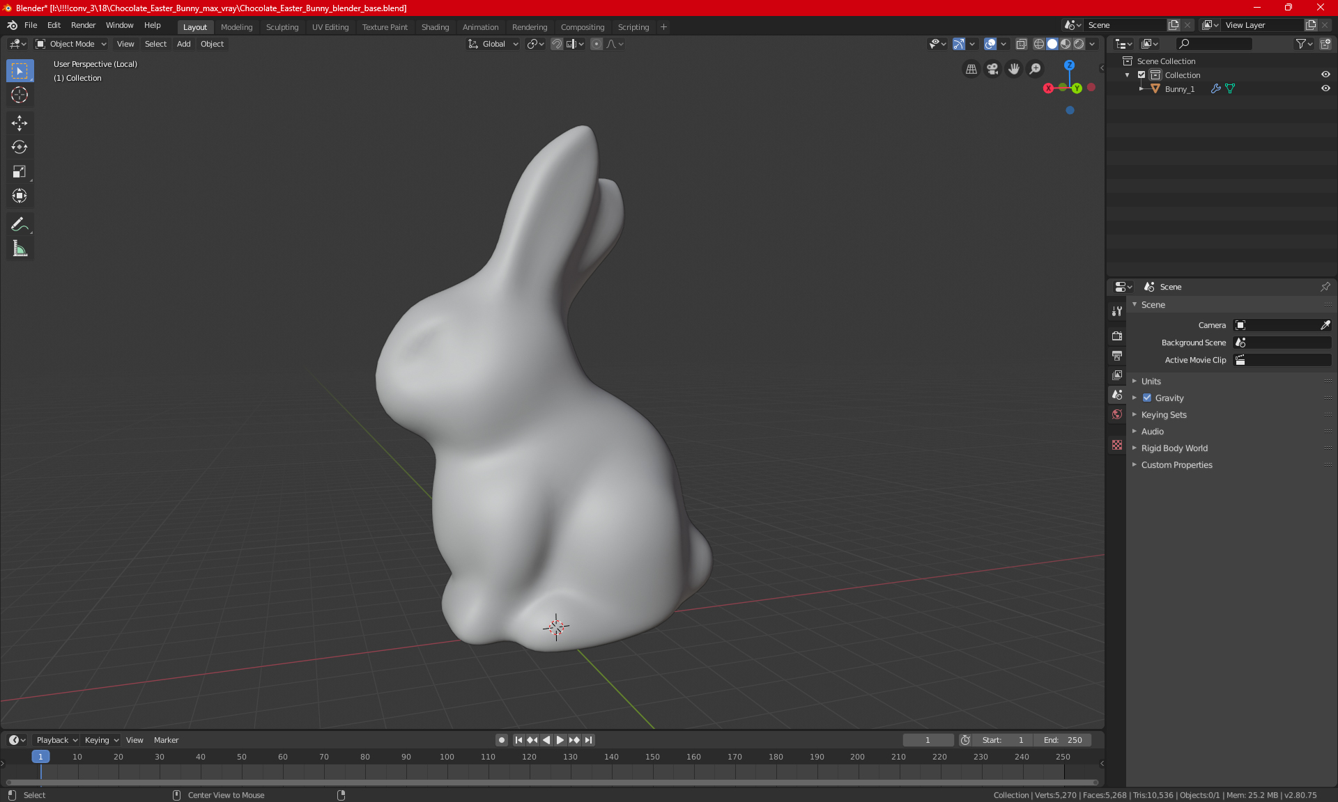 3D model Chocolate Easter Bunny for 3D Print