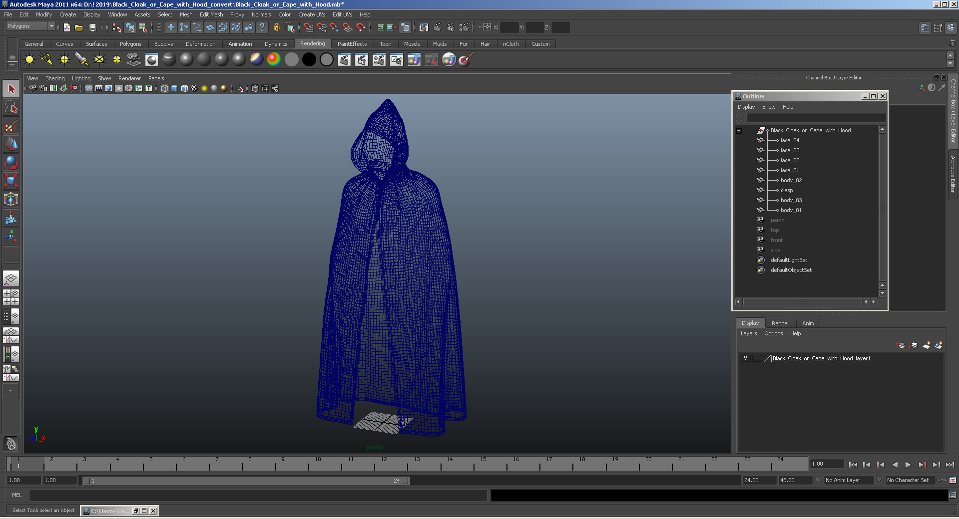 Medieval Cloak 3D model