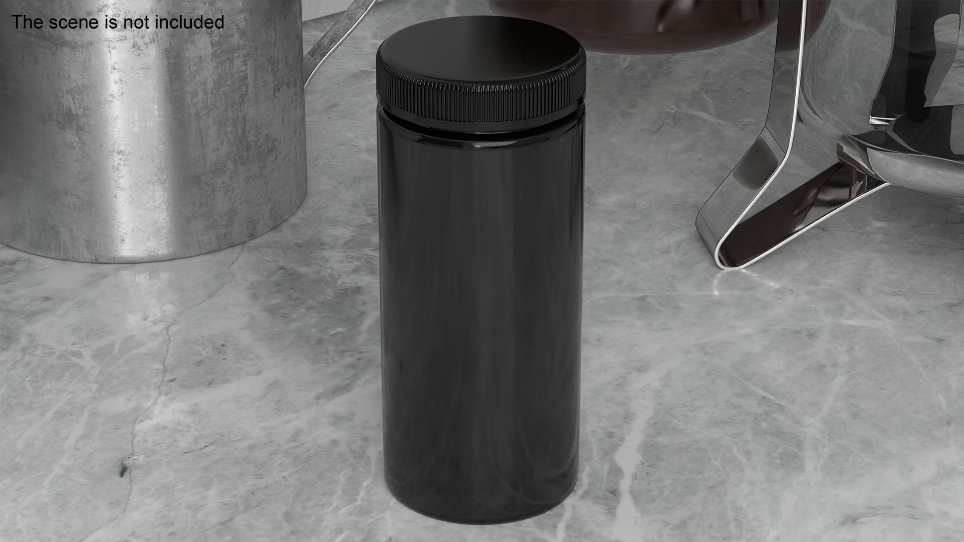 3D model Little Round Black Plastic Jar