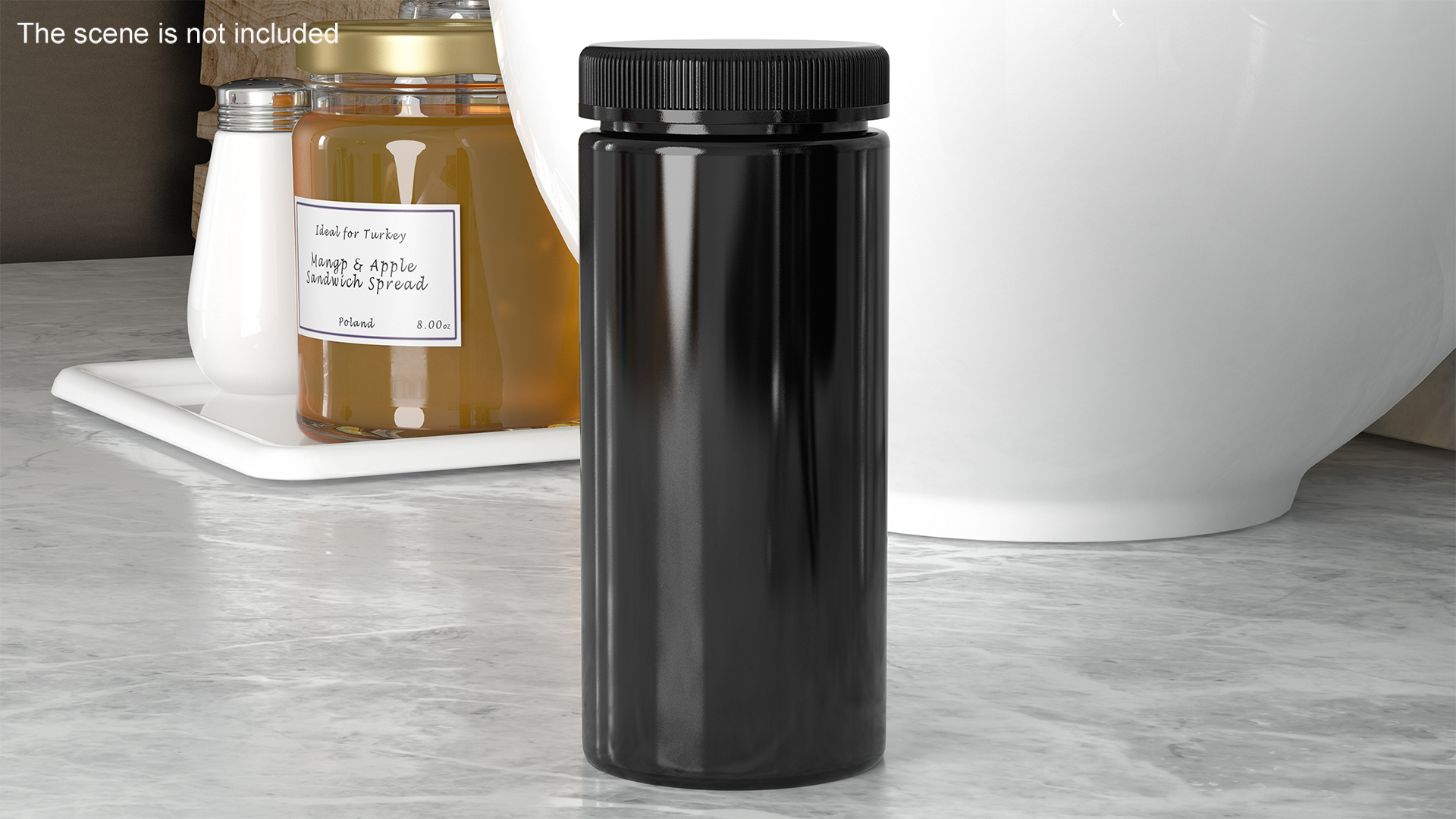 3D model Little Round Black Plastic Jar