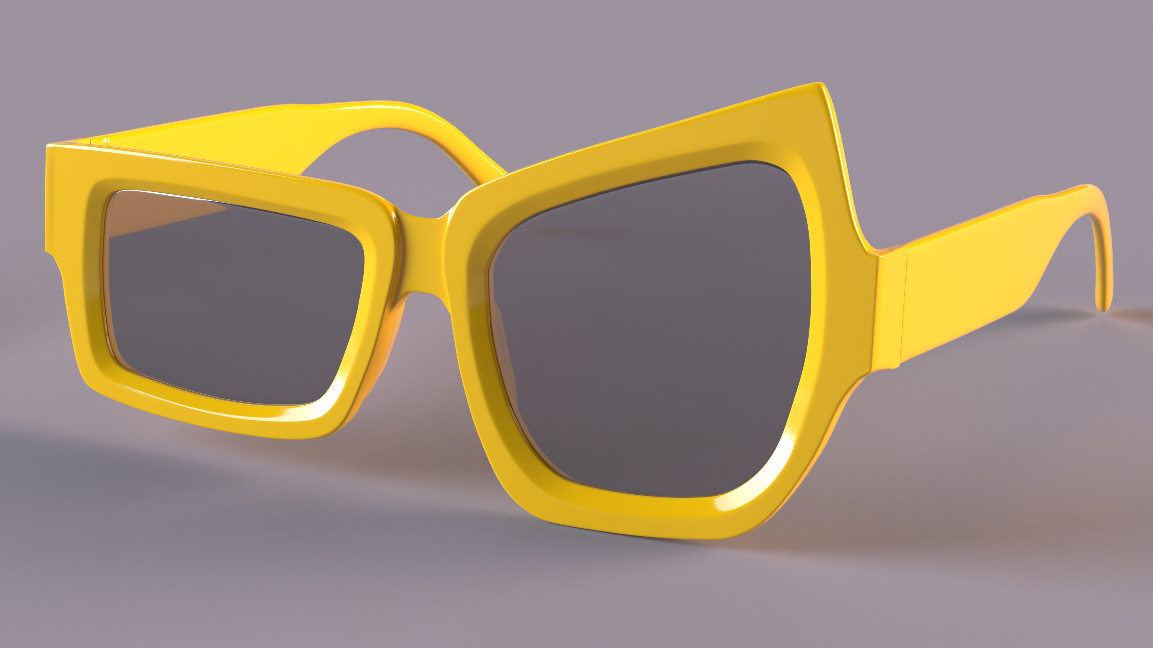 3D Asymmetric Sunglasses Yellow model