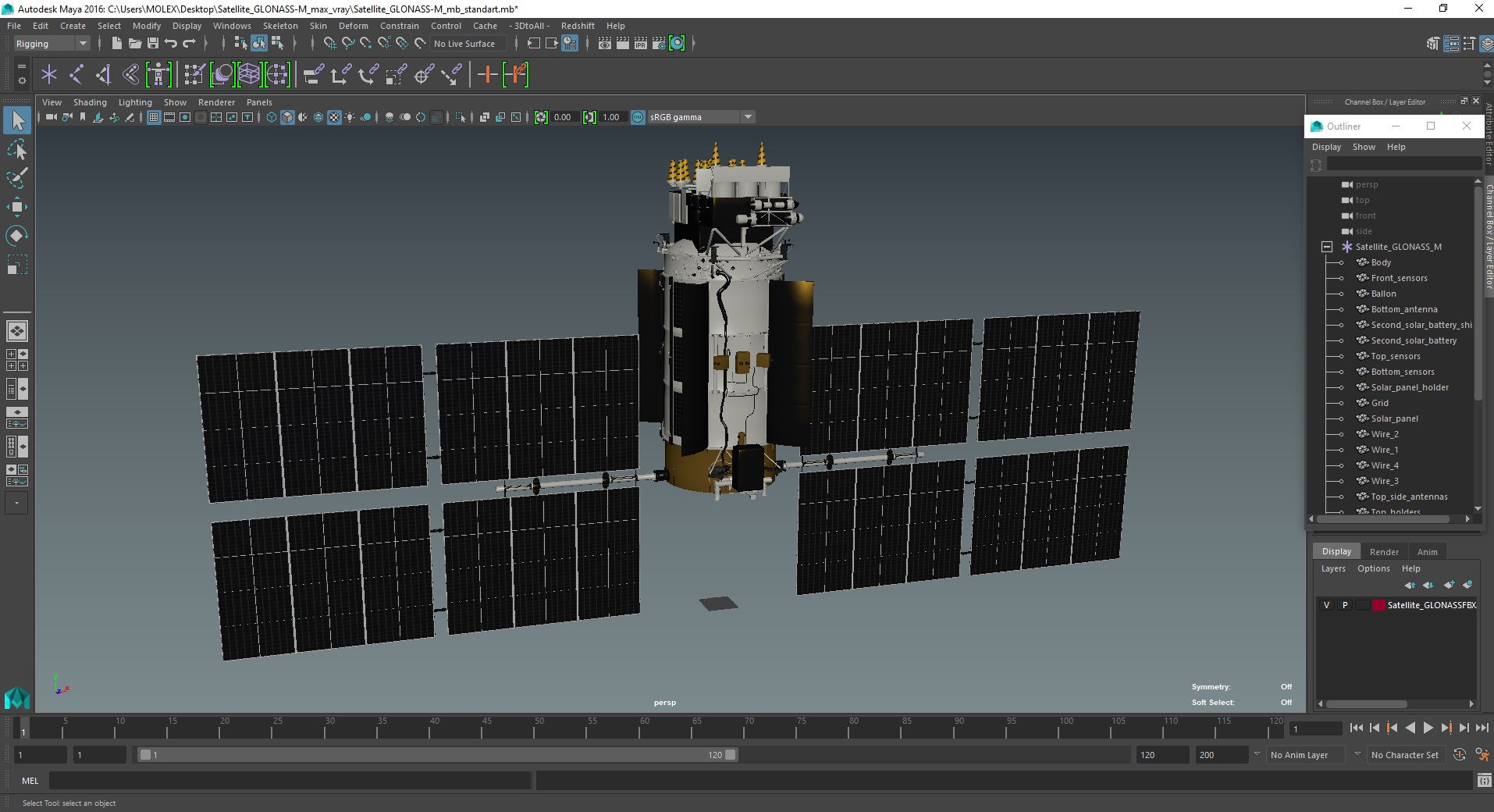 Satellite GLONASS-M 3D model