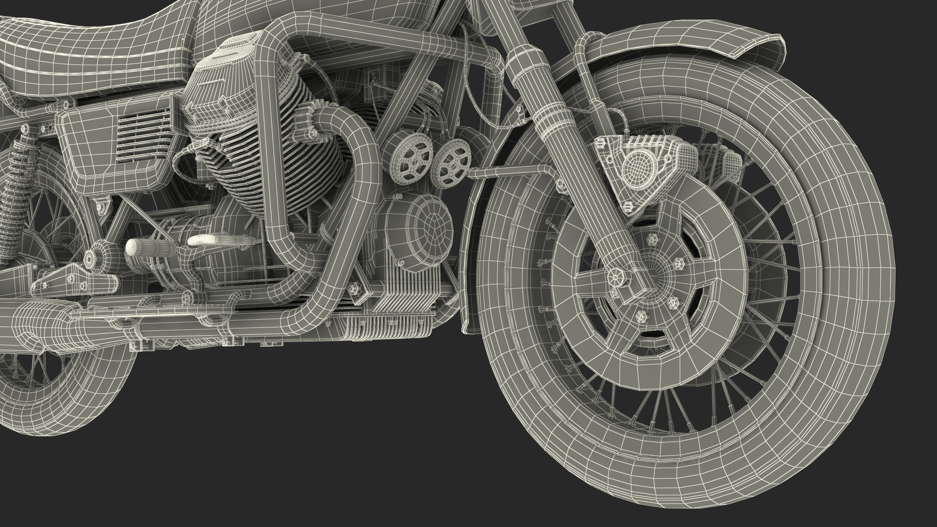 3D Vintage Motorcycle model