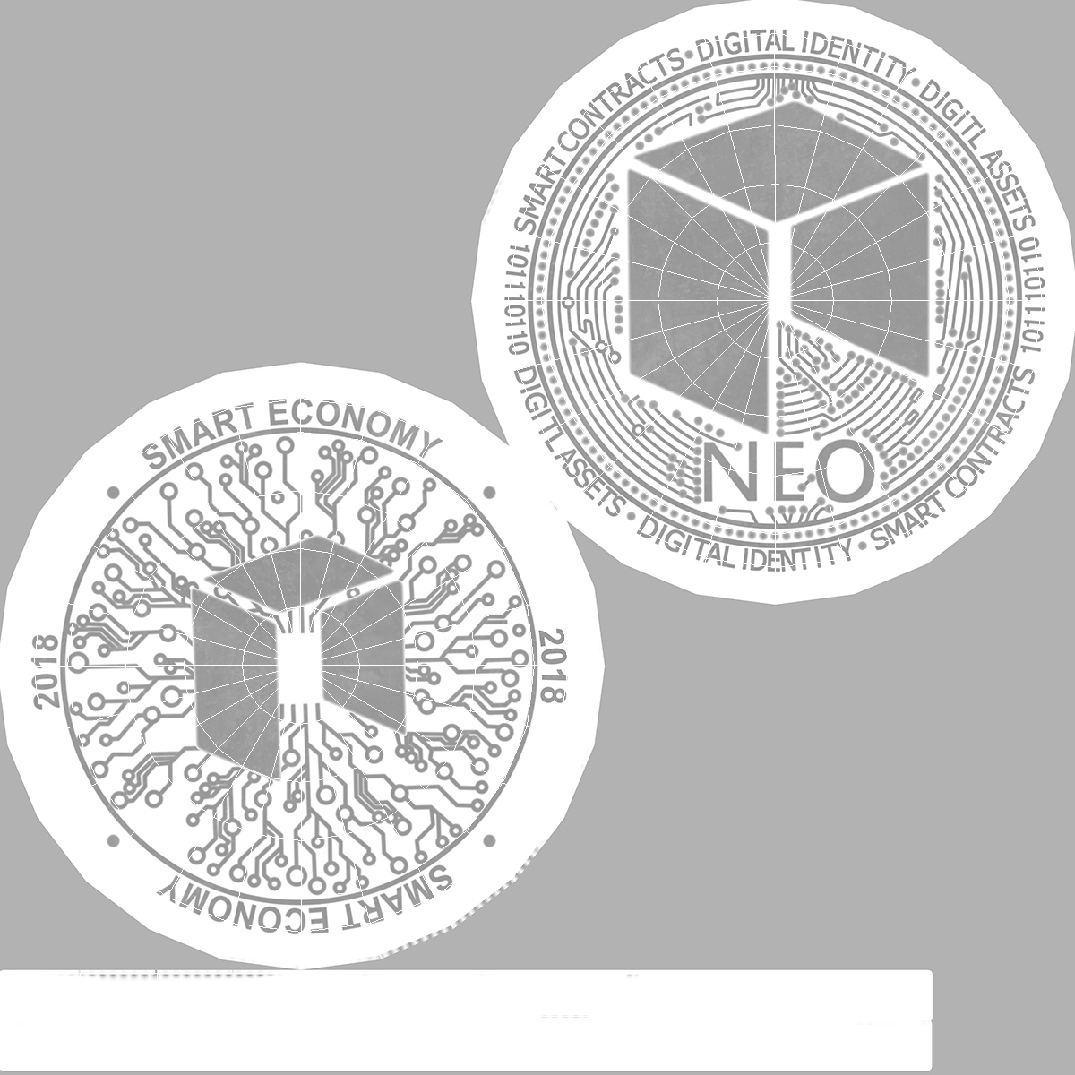 3D model NEO Cryptocurrency Coin Silver