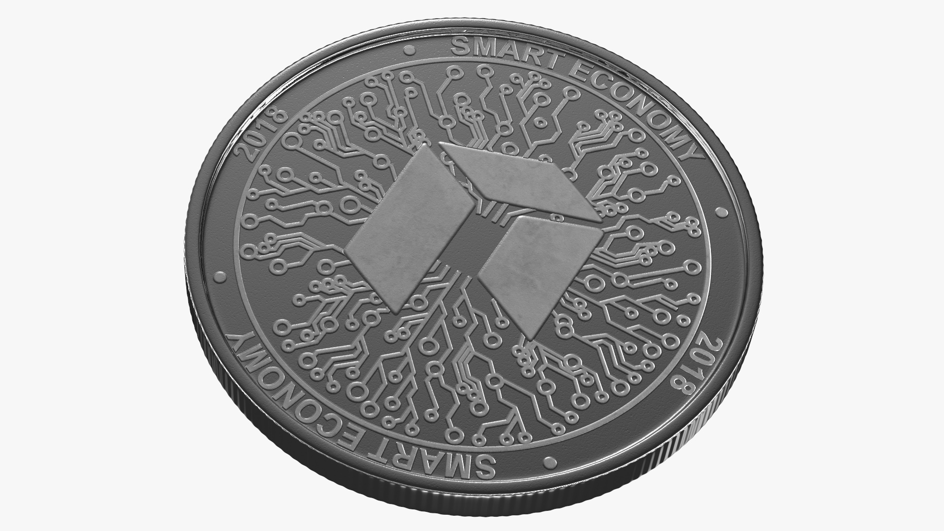 3D model NEO Cryptocurrency Coin Silver