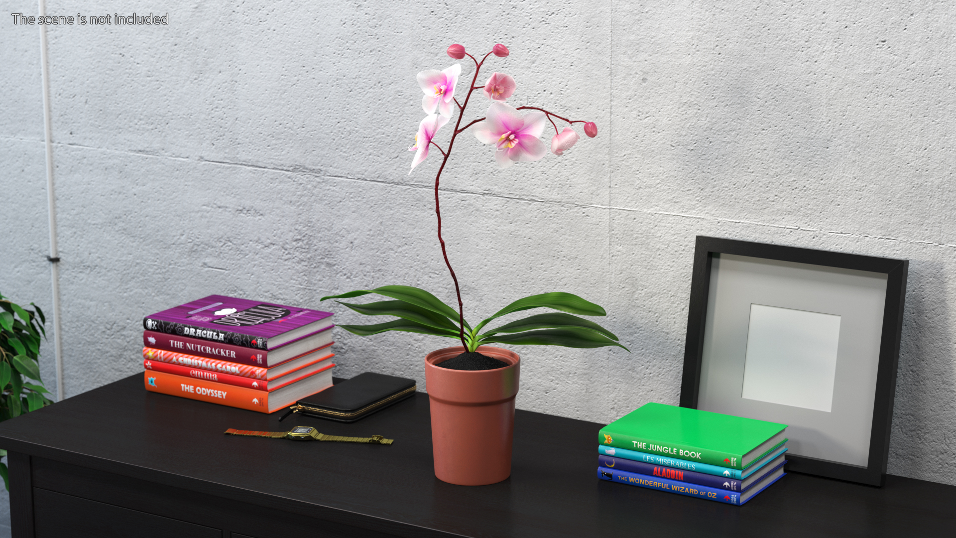 3D Terracotta Pot Orchid