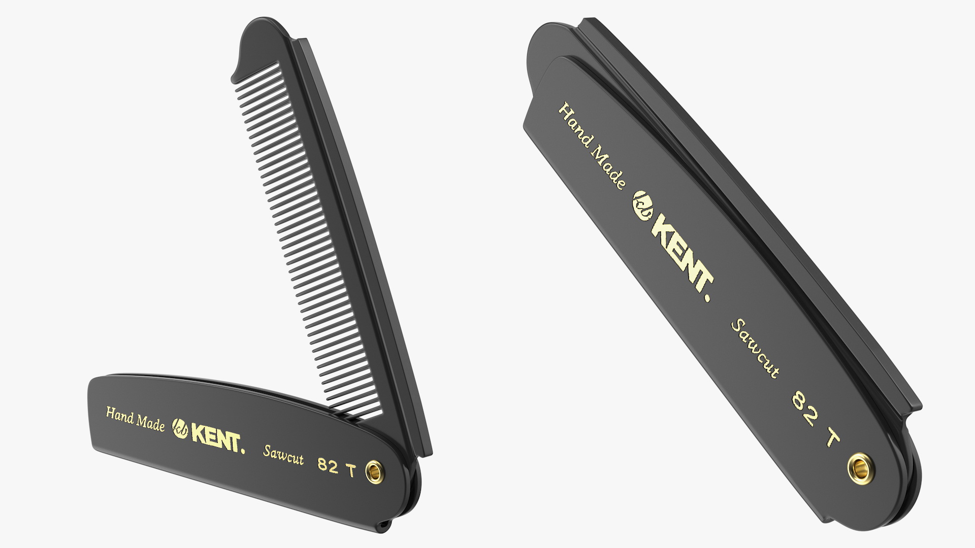 3D model Kent Folding Pocket Comb Black