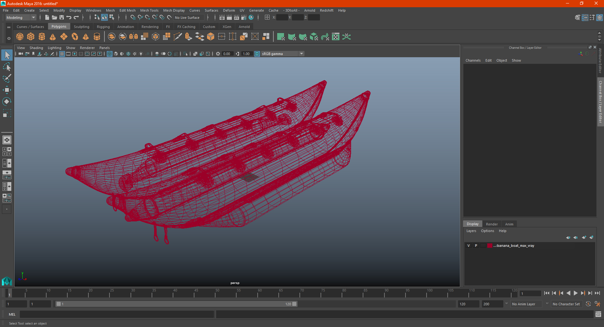 3D Banana Boat Double model