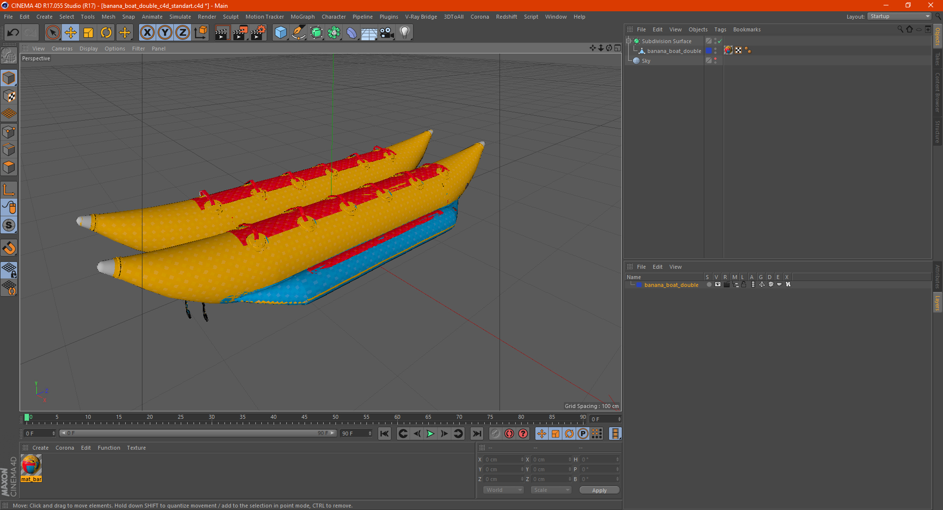 3D Banana Boat Double model