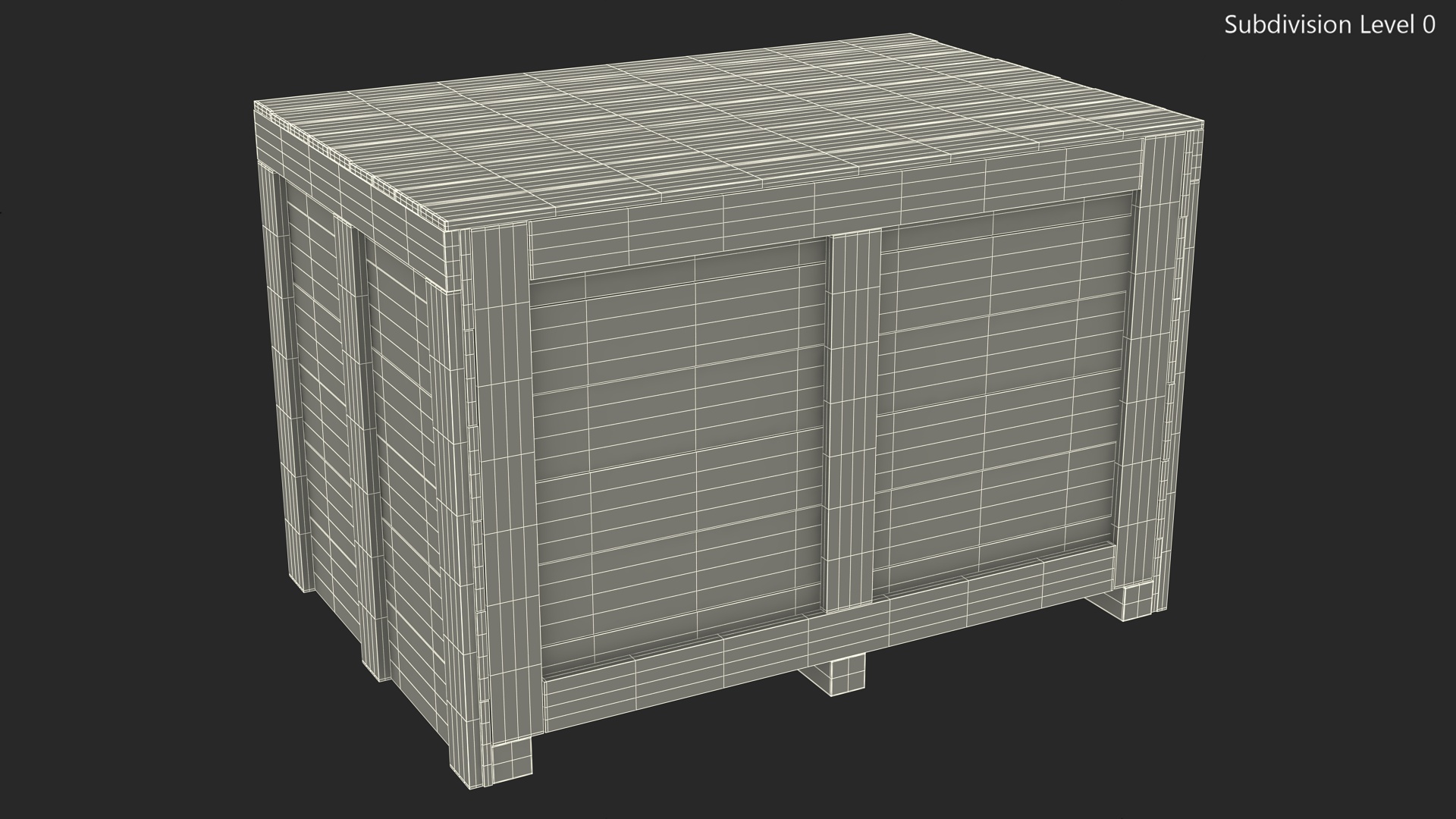 3D model Large Wood Shipping Crate