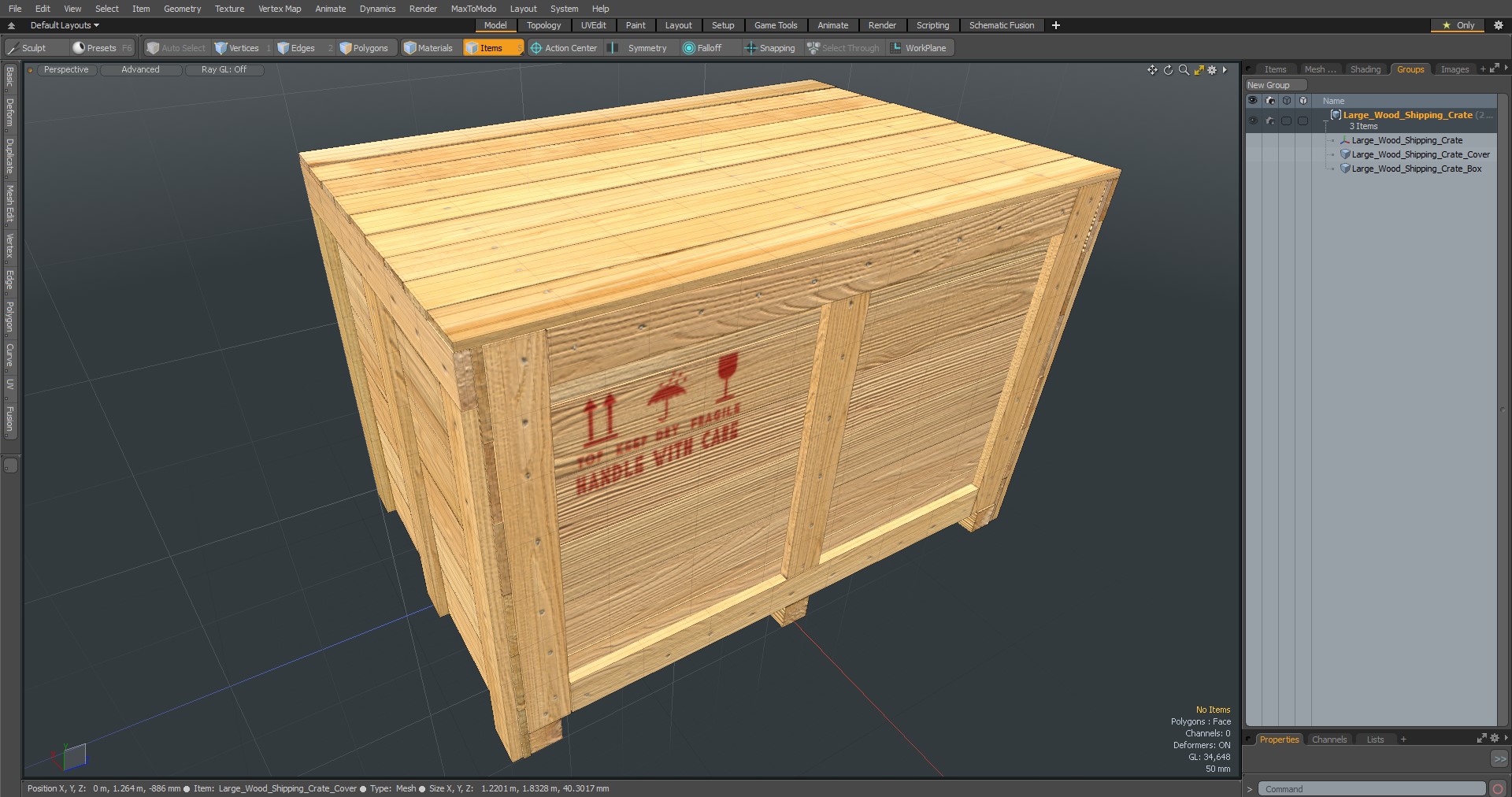 3D model Large Wood Shipping Crate