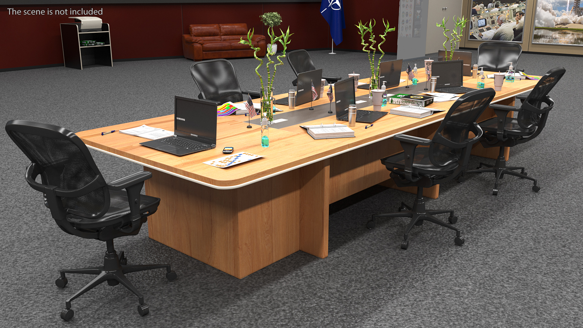 3D Rectangular Conference Table model