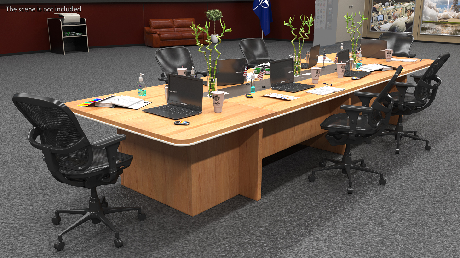 3D Rectangular Conference Table model