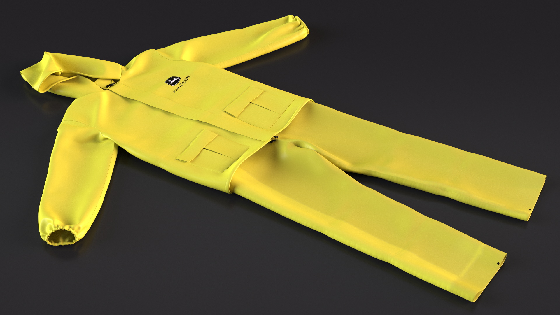 John Deere Safety Rain Suit Yellow 3D model