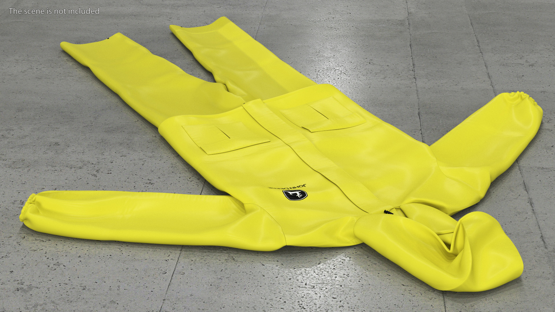 John Deere Safety Rain Suit Yellow 3D model