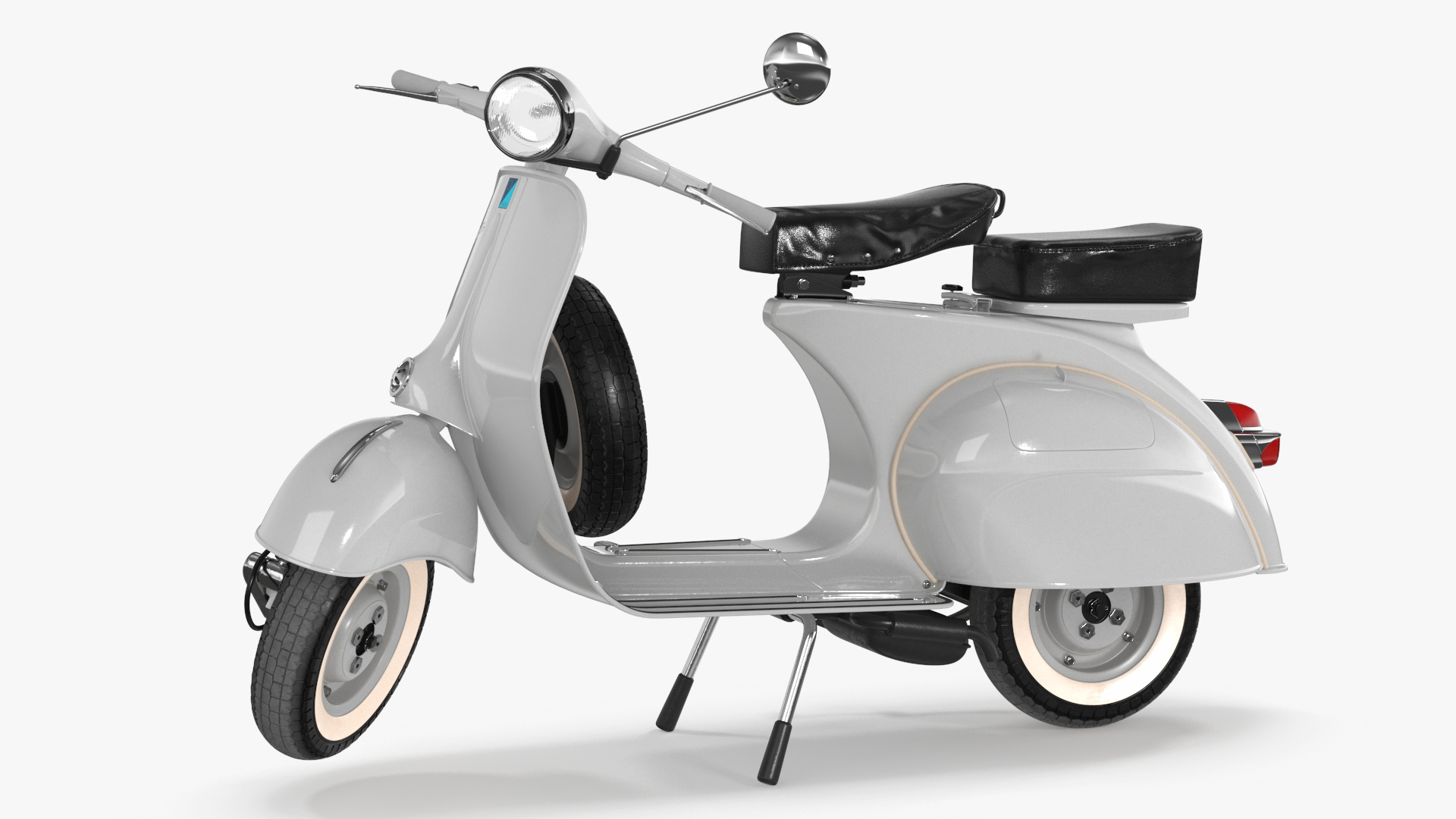 3D model Retro Scooter Vespa 125 Grey Rigged