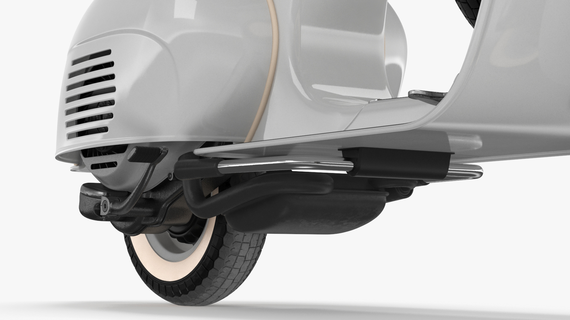 3D model Retro Scooter Vespa 125 Grey Rigged