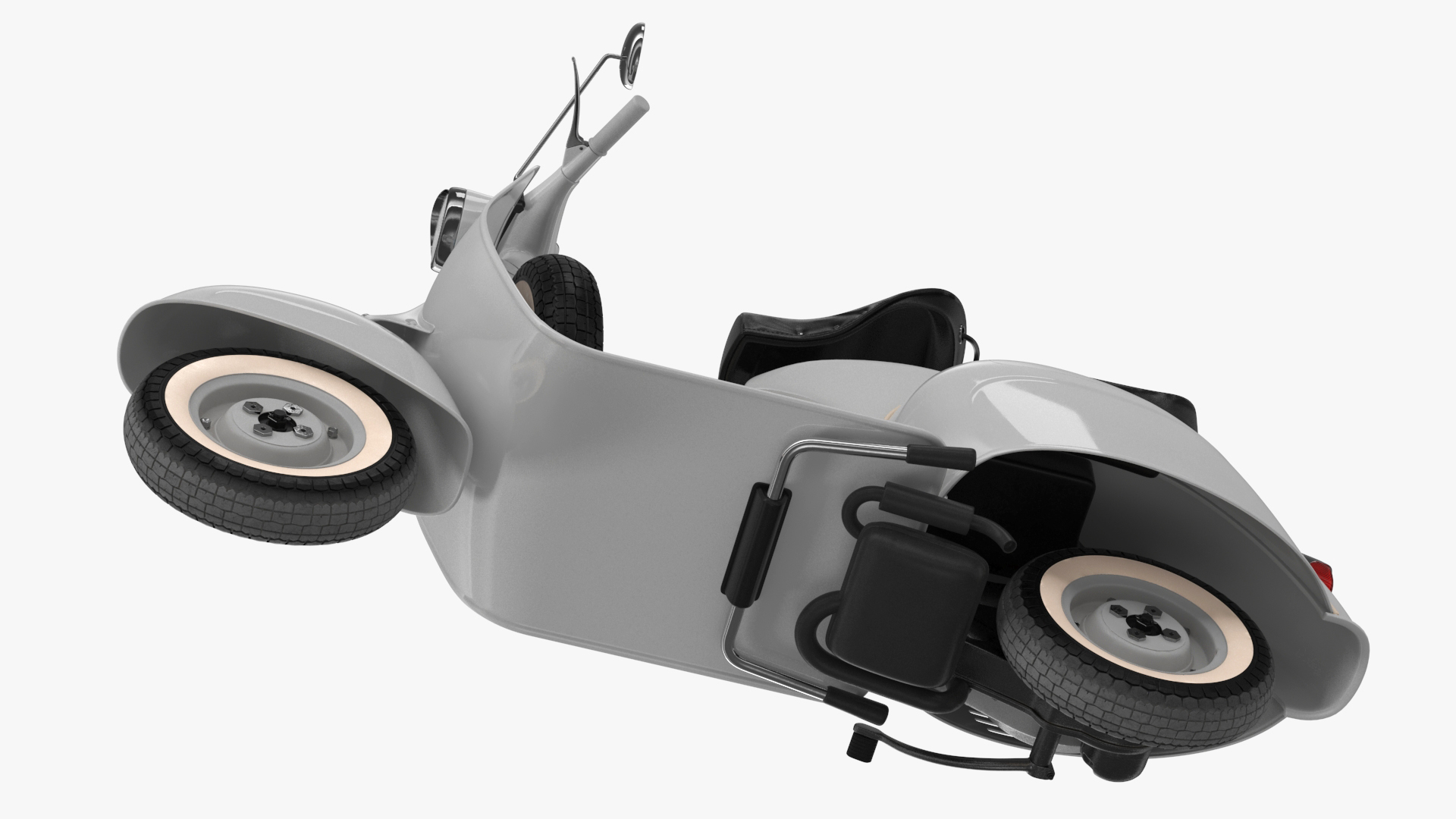 3D model Retro Scooter Vespa 125 Grey Rigged