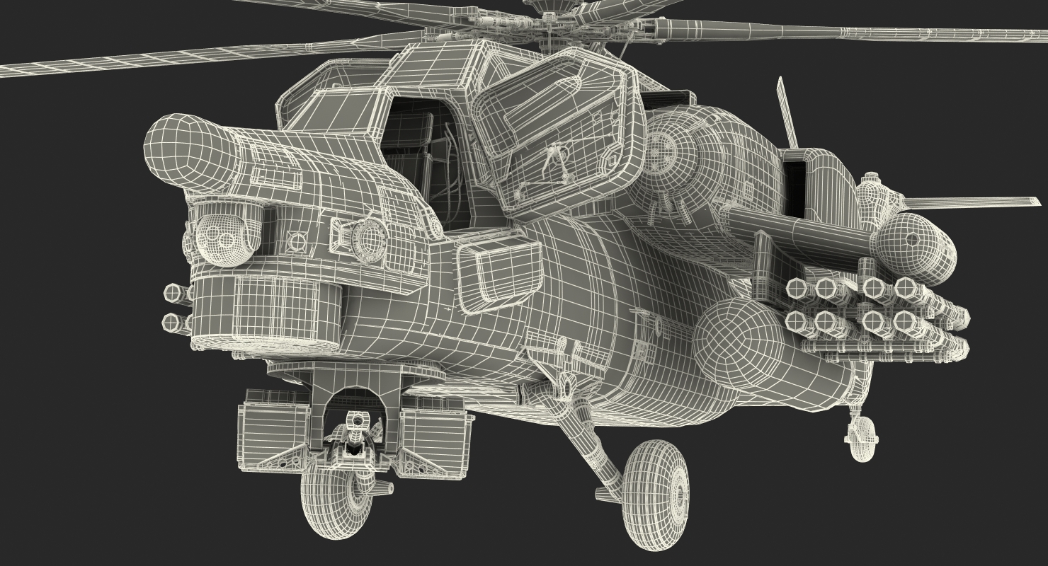 3D model Attack Helicopter MI 28H Havoc