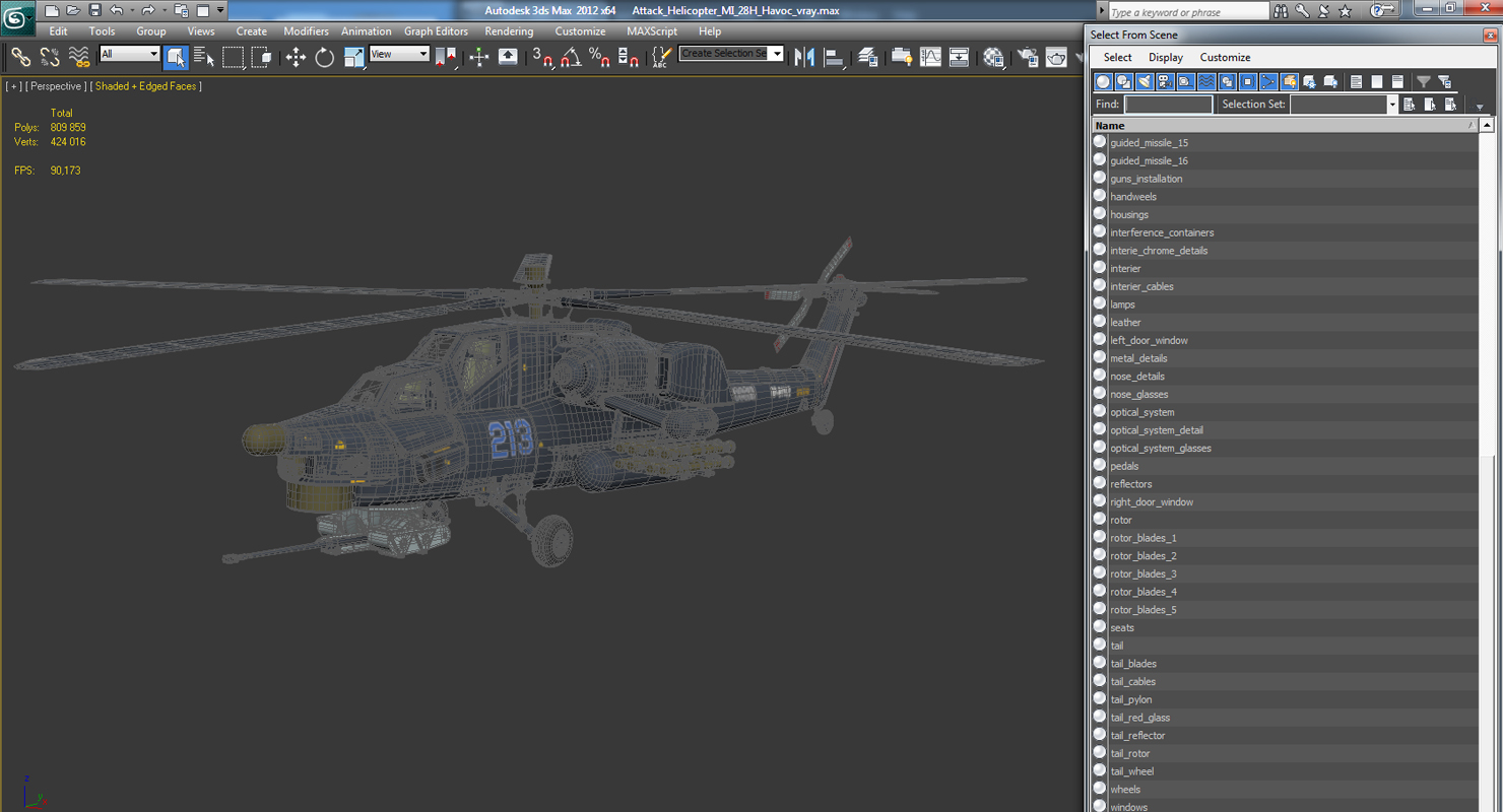 3D model Attack Helicopter MI 28H Havoc