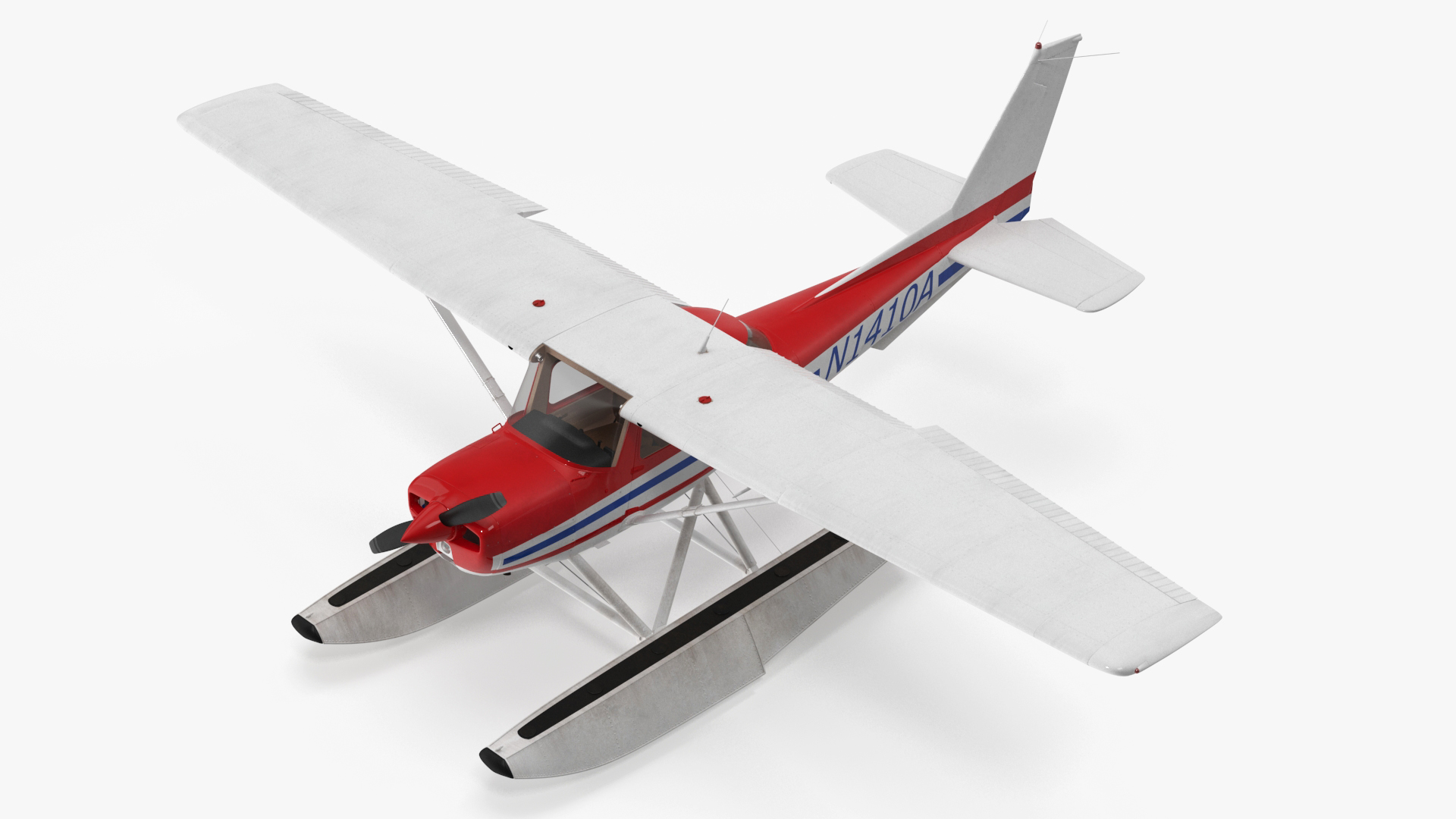 3D model Light Propeller Seaplane Cessna 150