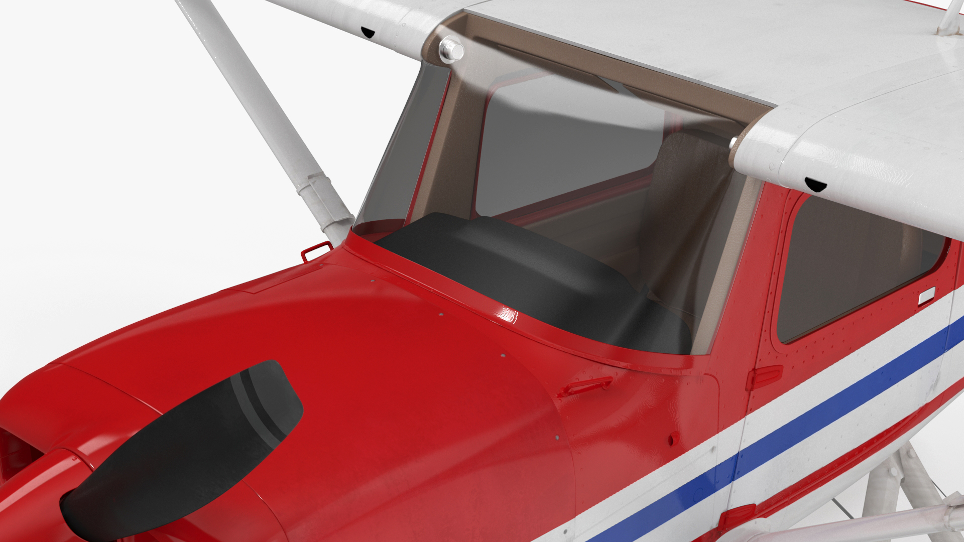 3D model Light Propeller Seaplane Cessna 150