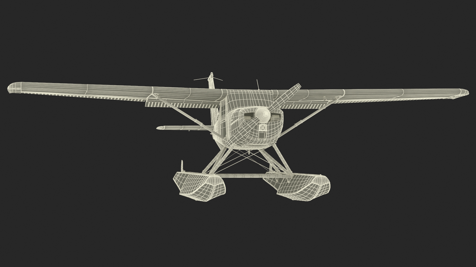 3D model Light Propeller Seaplane Cessna 150