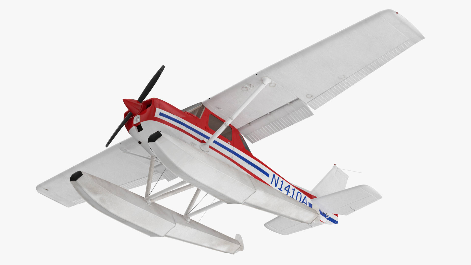 3D model Light Propeller Seaplane Cessna 150